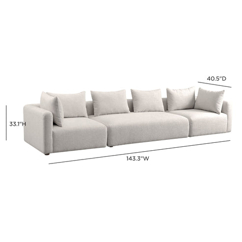 Hangover 145" Contract-Grade Textured Fabric Long Sofa