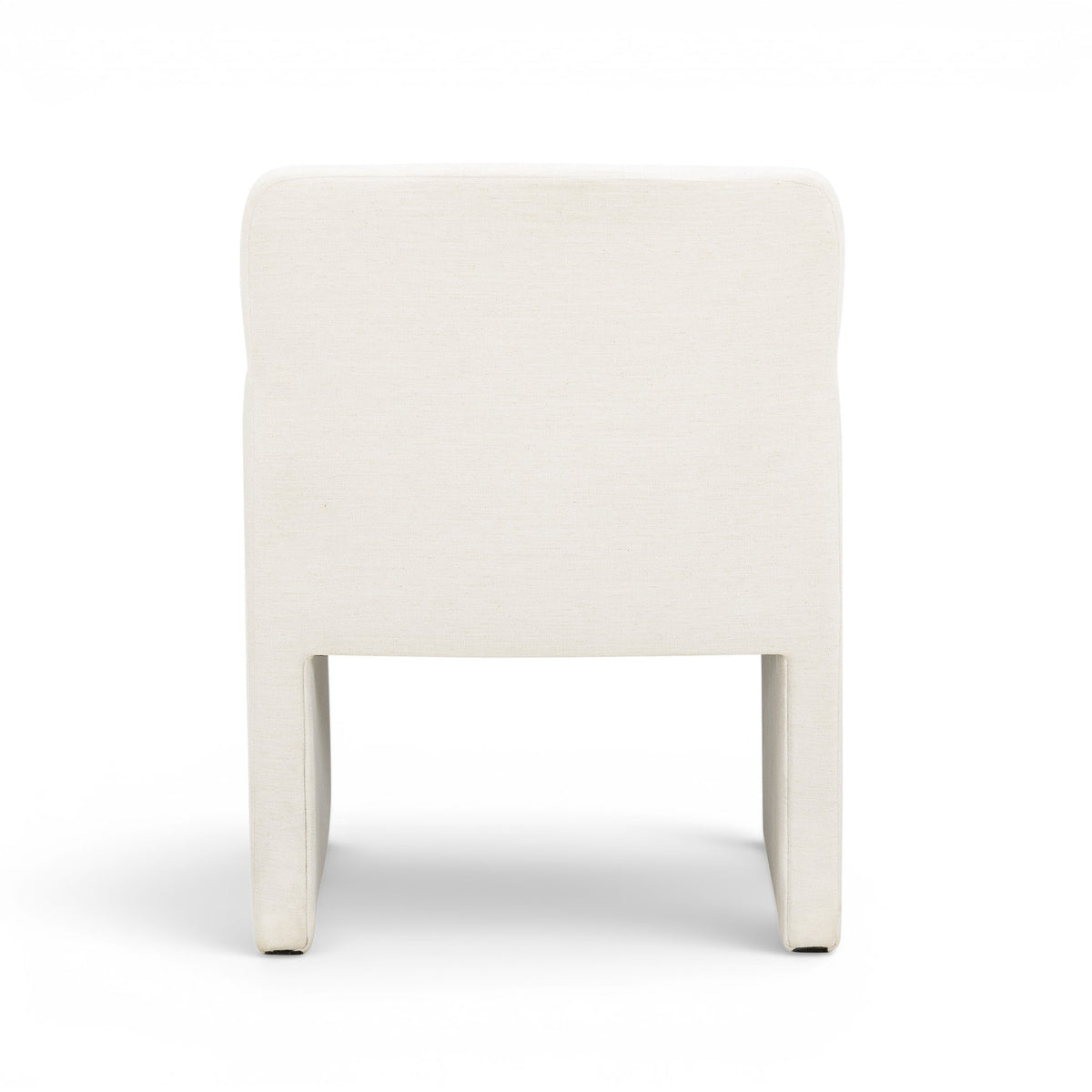 Crawley Performance Linen Chenille Dining Chair by TOV Furniture — cotton white upholstered chair, rear view