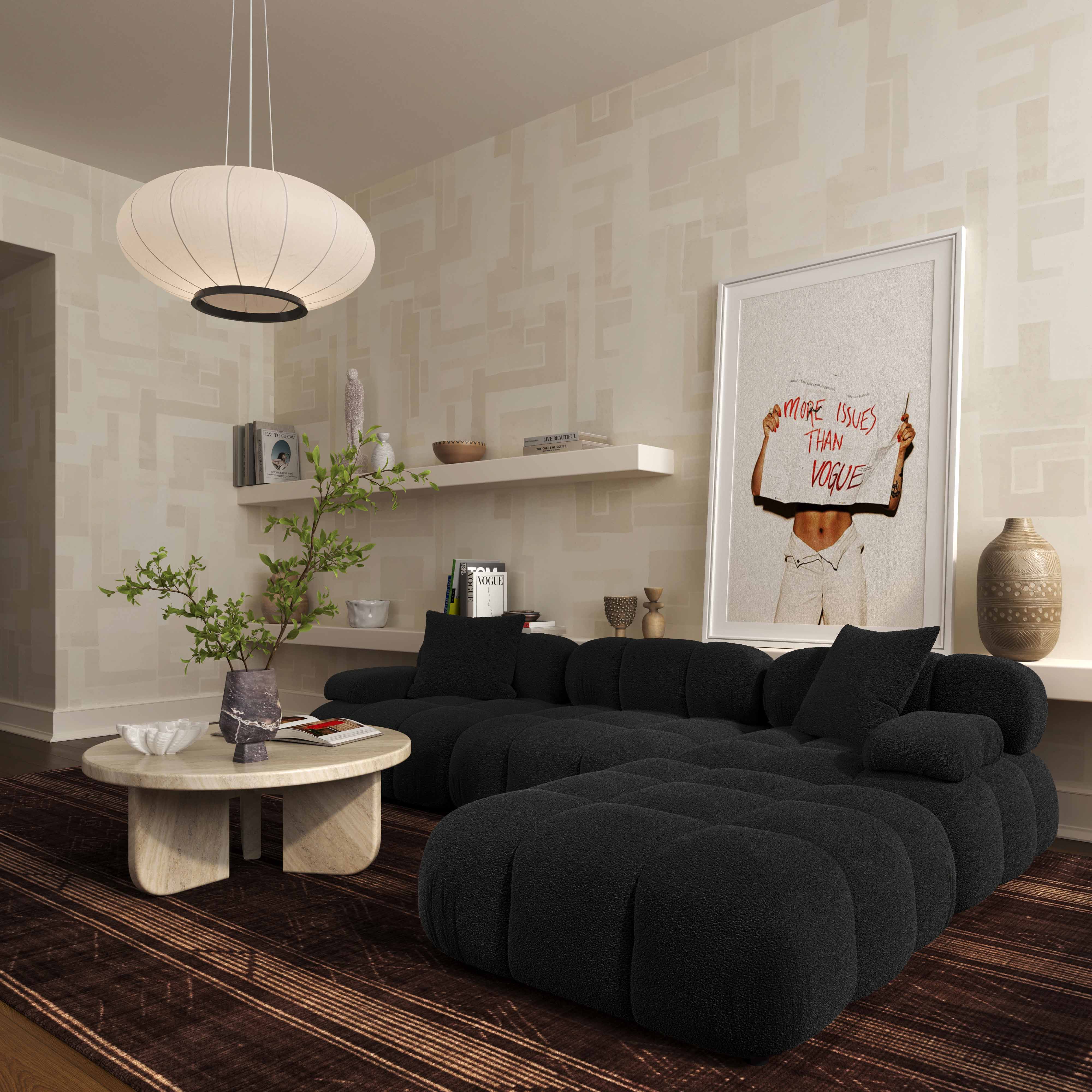 Calliope 4-Piece Performance Vegan Shearling Modular Sectional