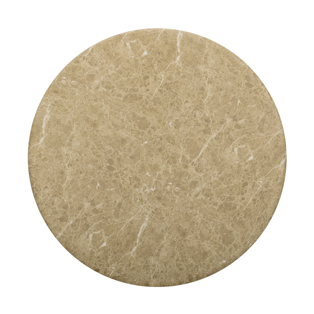 Cynthia 36" Concrete Indoor/Outdoor Coffee Table by TOV Furniture — light Emperador marble tabletop, top view