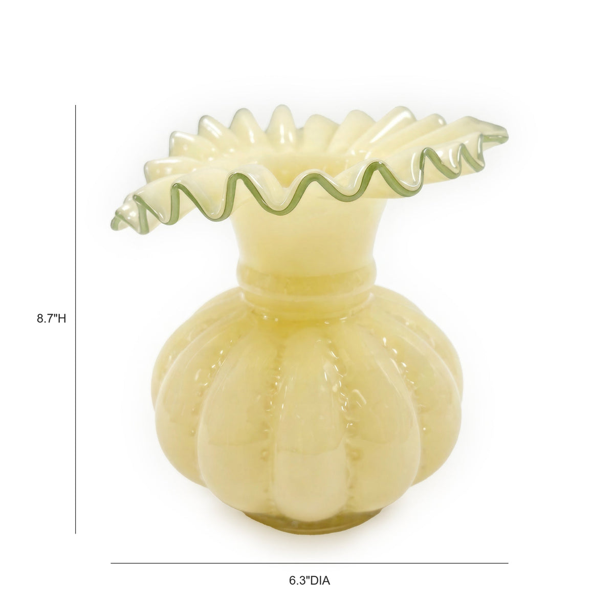 Gourd Yellow Glass Vase