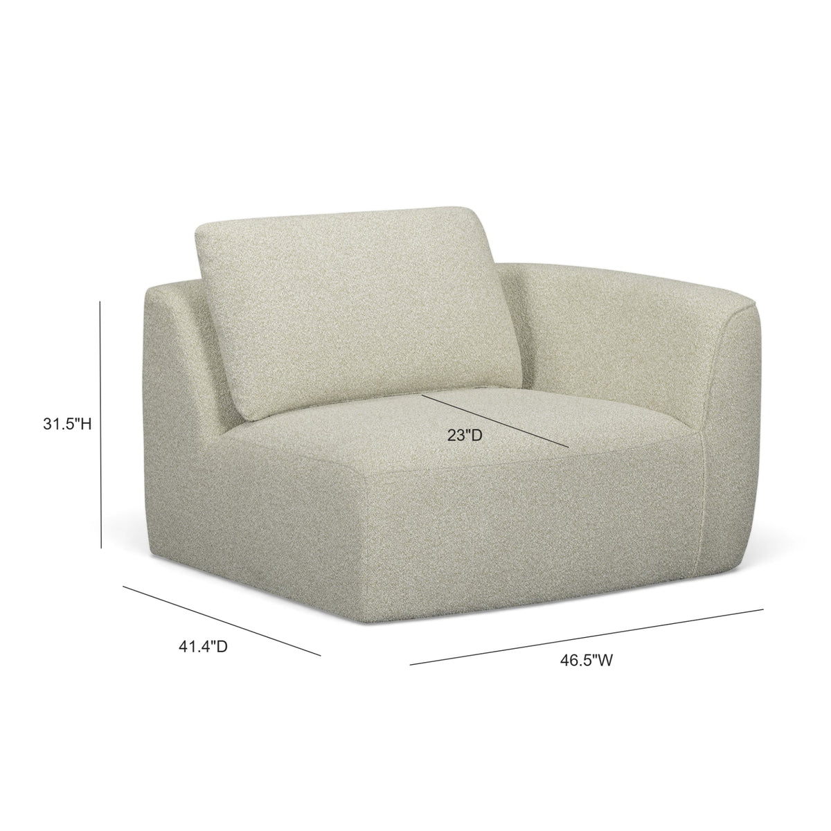 Noor XL 47" Modular Corner Chair