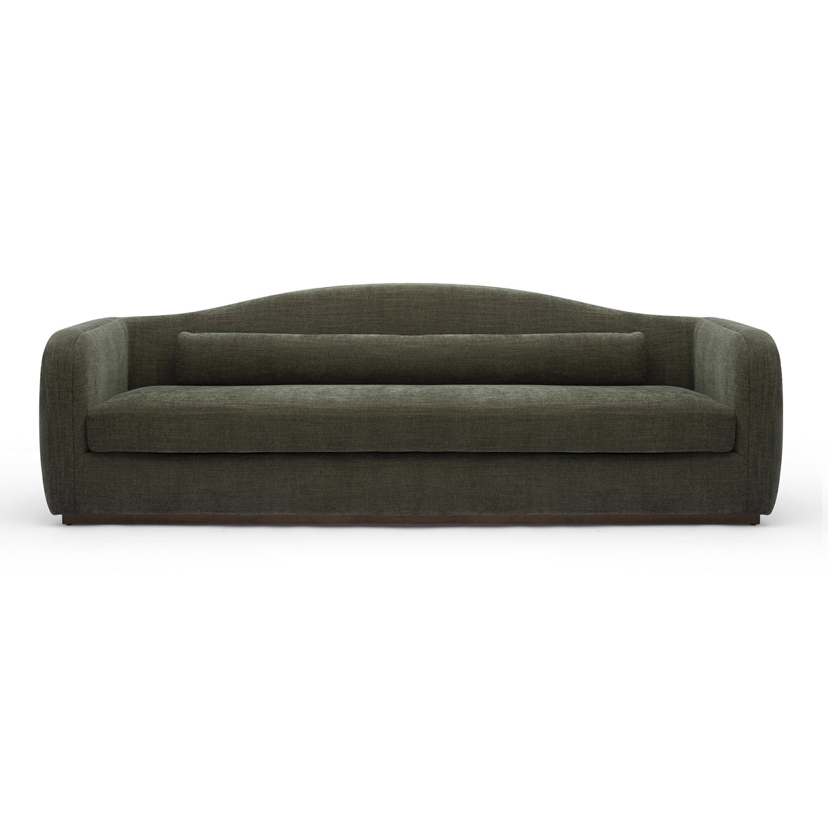 Camille 99" Sofa by TOV Furniture — green sofa, front view.