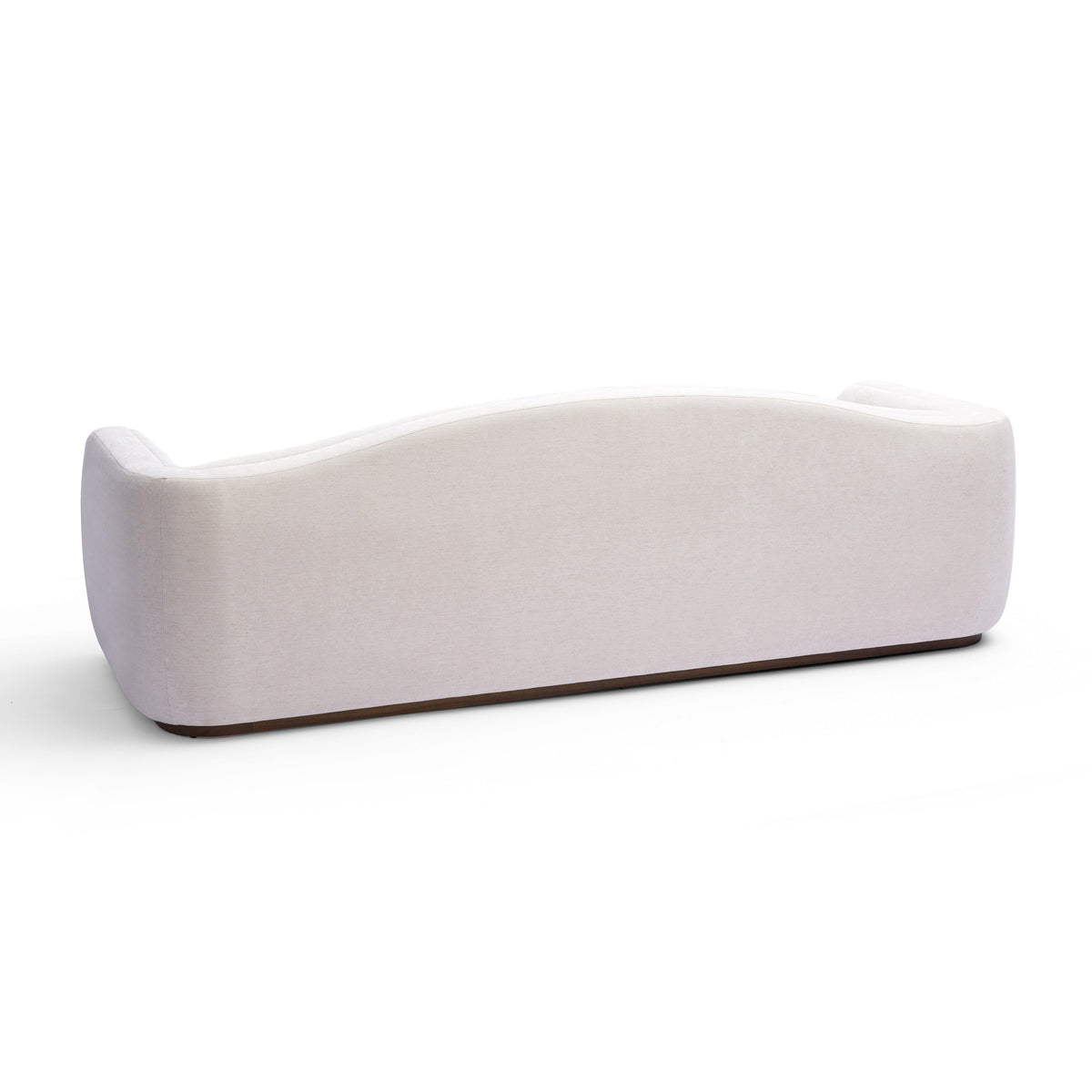 Camille 99" Sofa by TOV Furniture — cream sofa, rear view showing sculpted curved back.