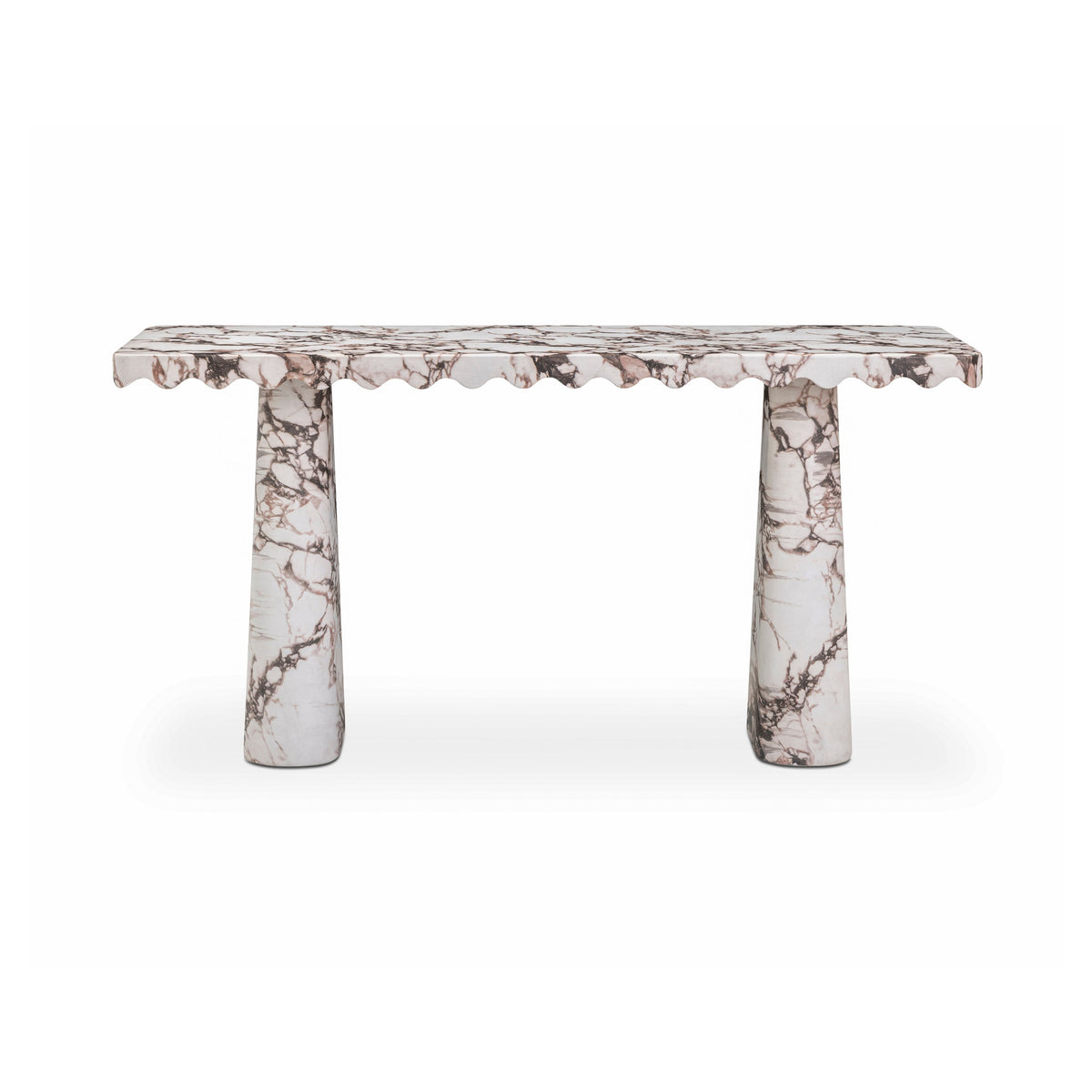Janice 61" Faux Breccia Marble Console Desk