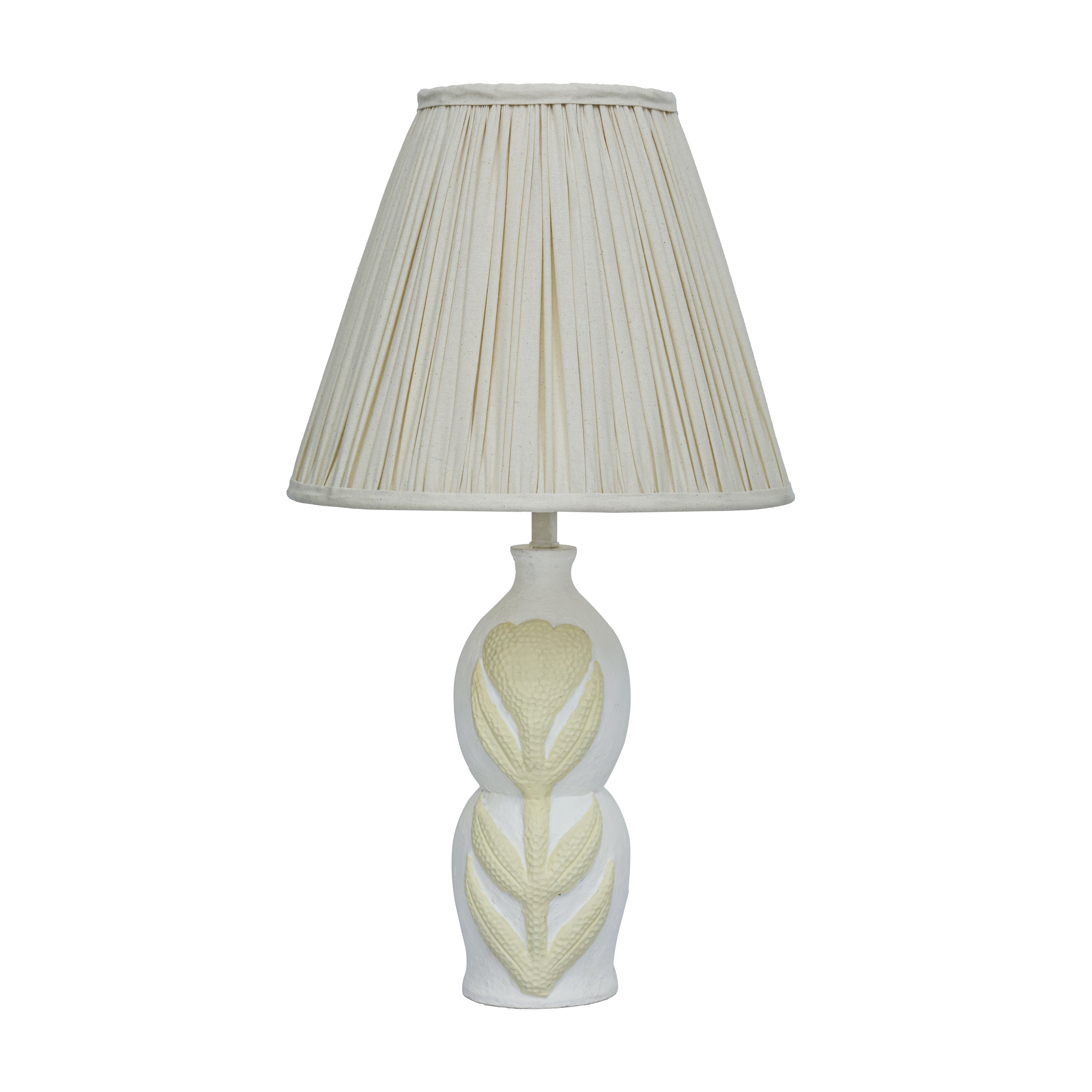 Edith Papier Mache Flower Pleated Table Lamp