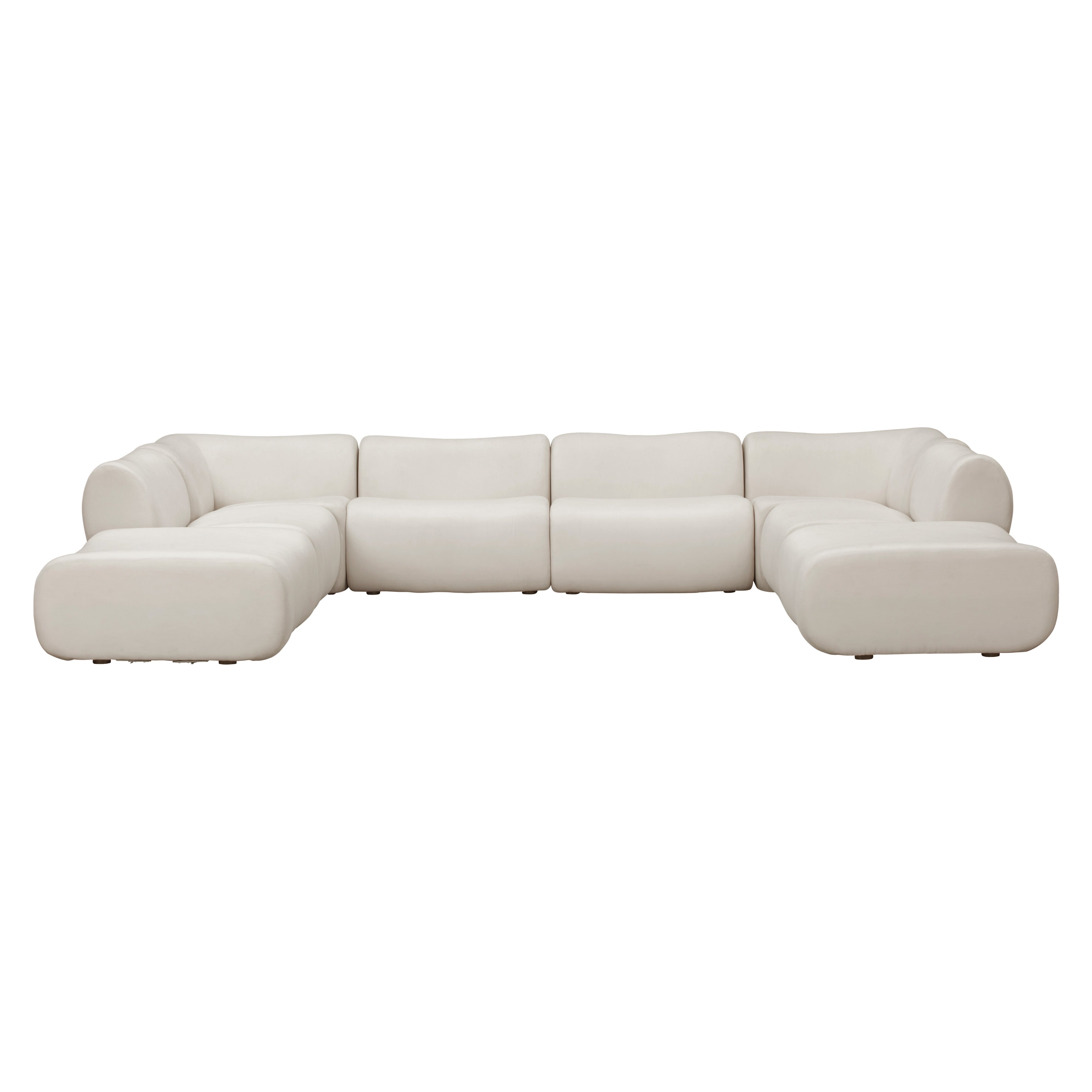 Zenith 8-Piece Contract-Grade Upcycled Fabric Modular U-Sectional