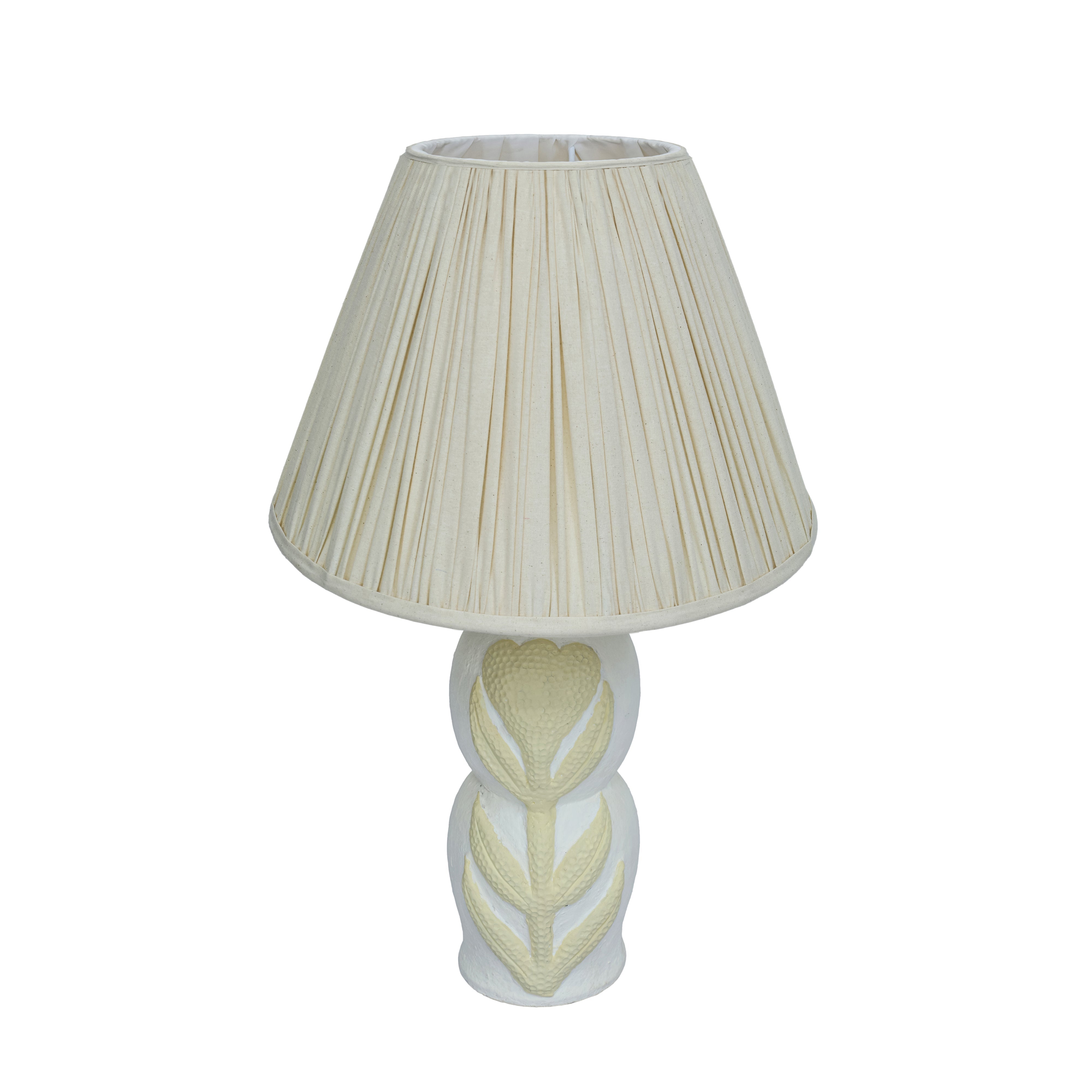 Edith Papier Mache Flower Pleated Table Lamp