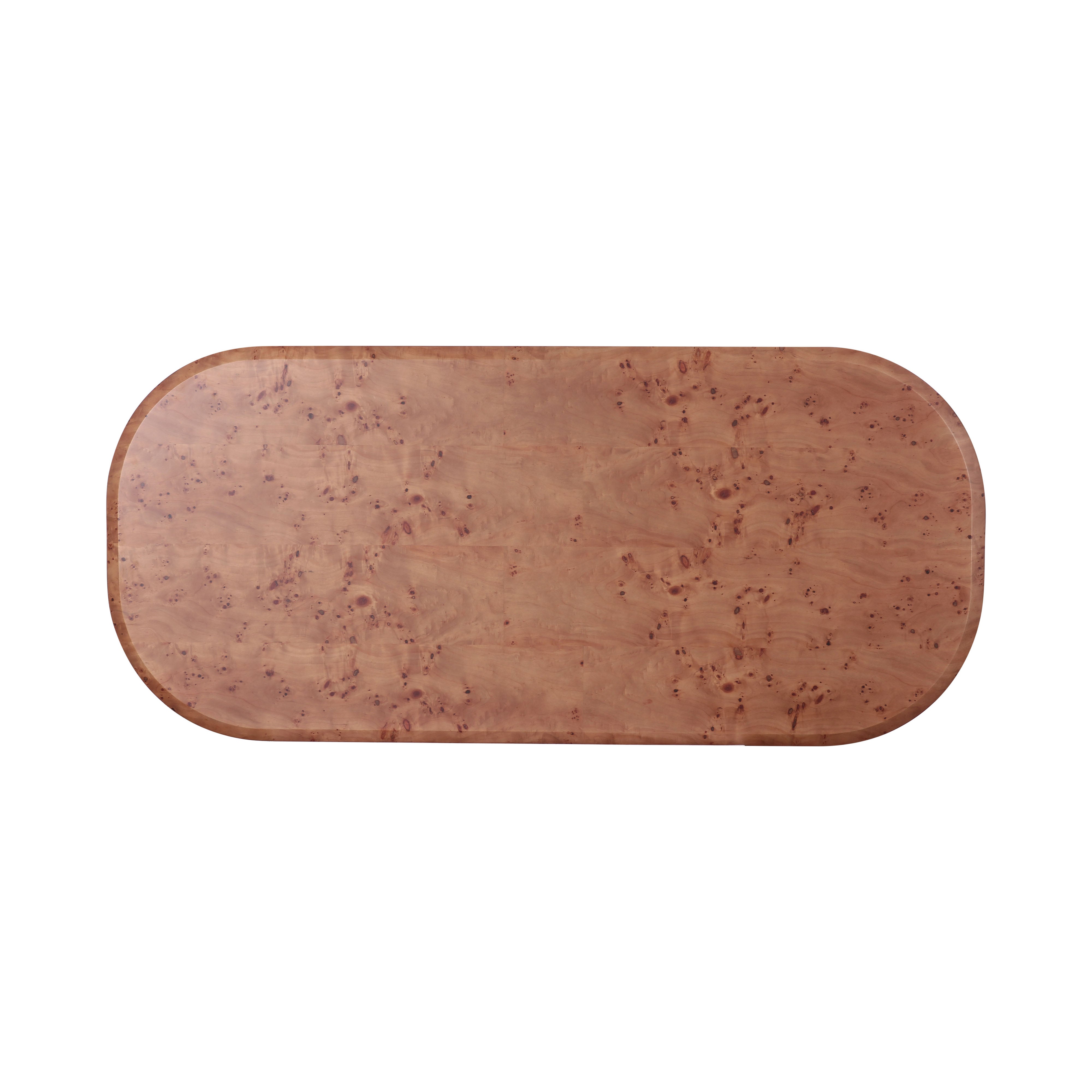 Gladyss 87" Burl Oval Dining Table