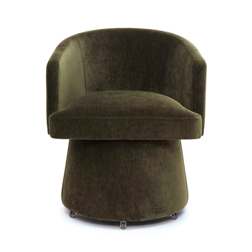 Kristen Upcycled Contract-Grade Chenille Rolling Desk Chair