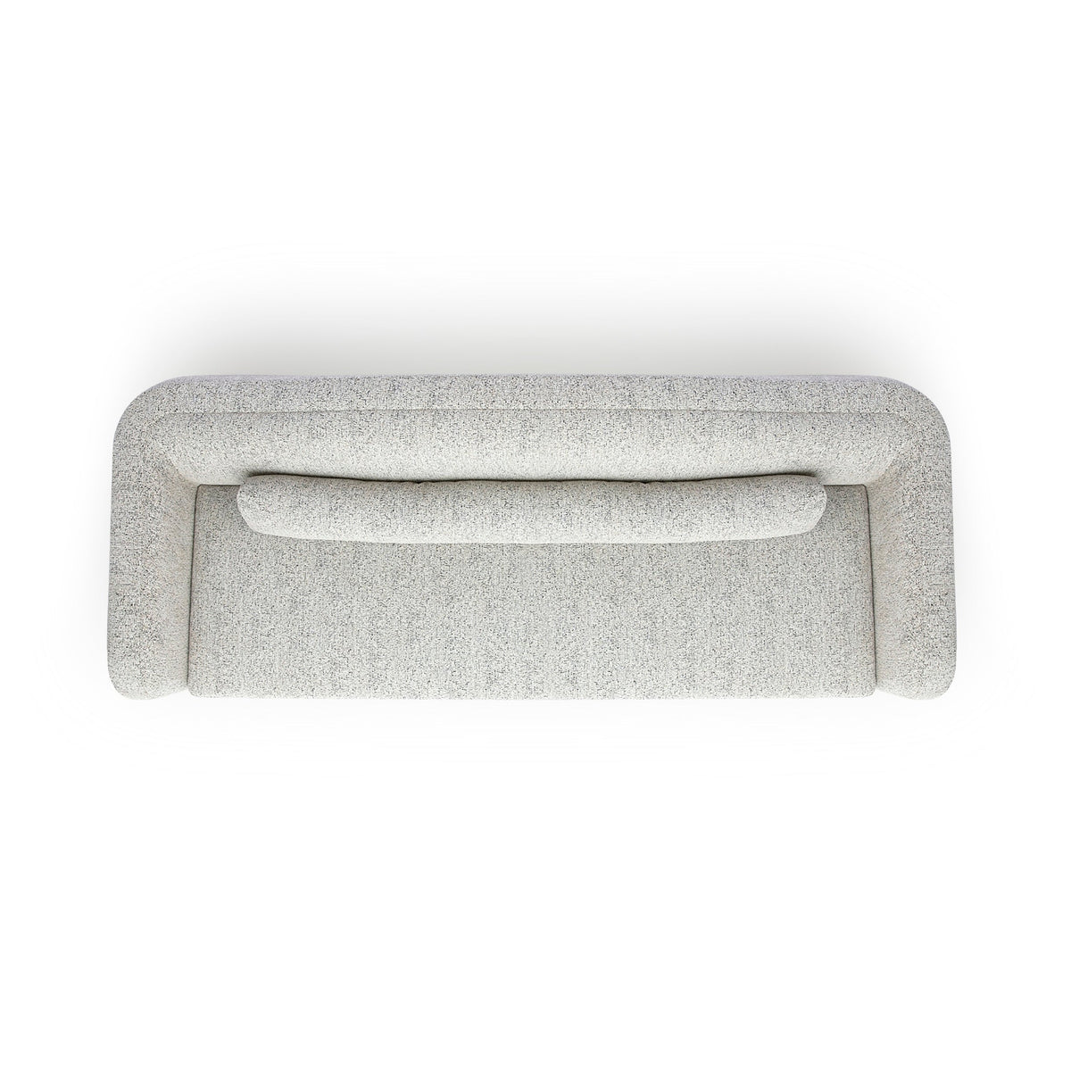 Camille 99" Sofa by TOV Furniture — black-and-white sofa, top view with bolster pillow.