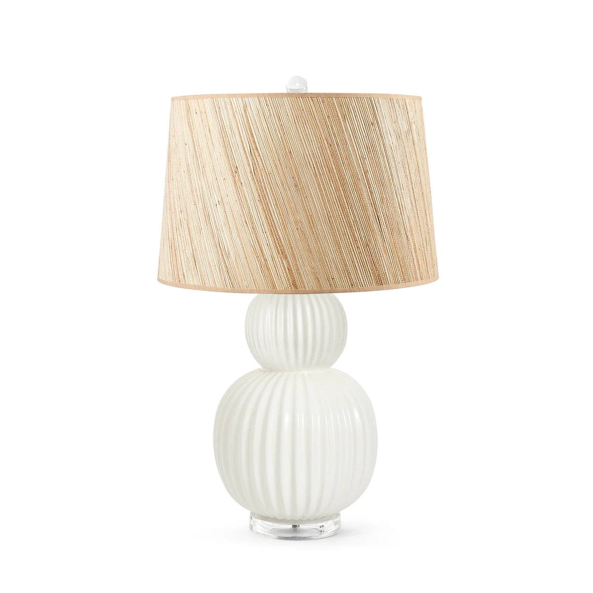Meridian Lamp with Shade 17-inch Papyrus with Nickel/White Cloud