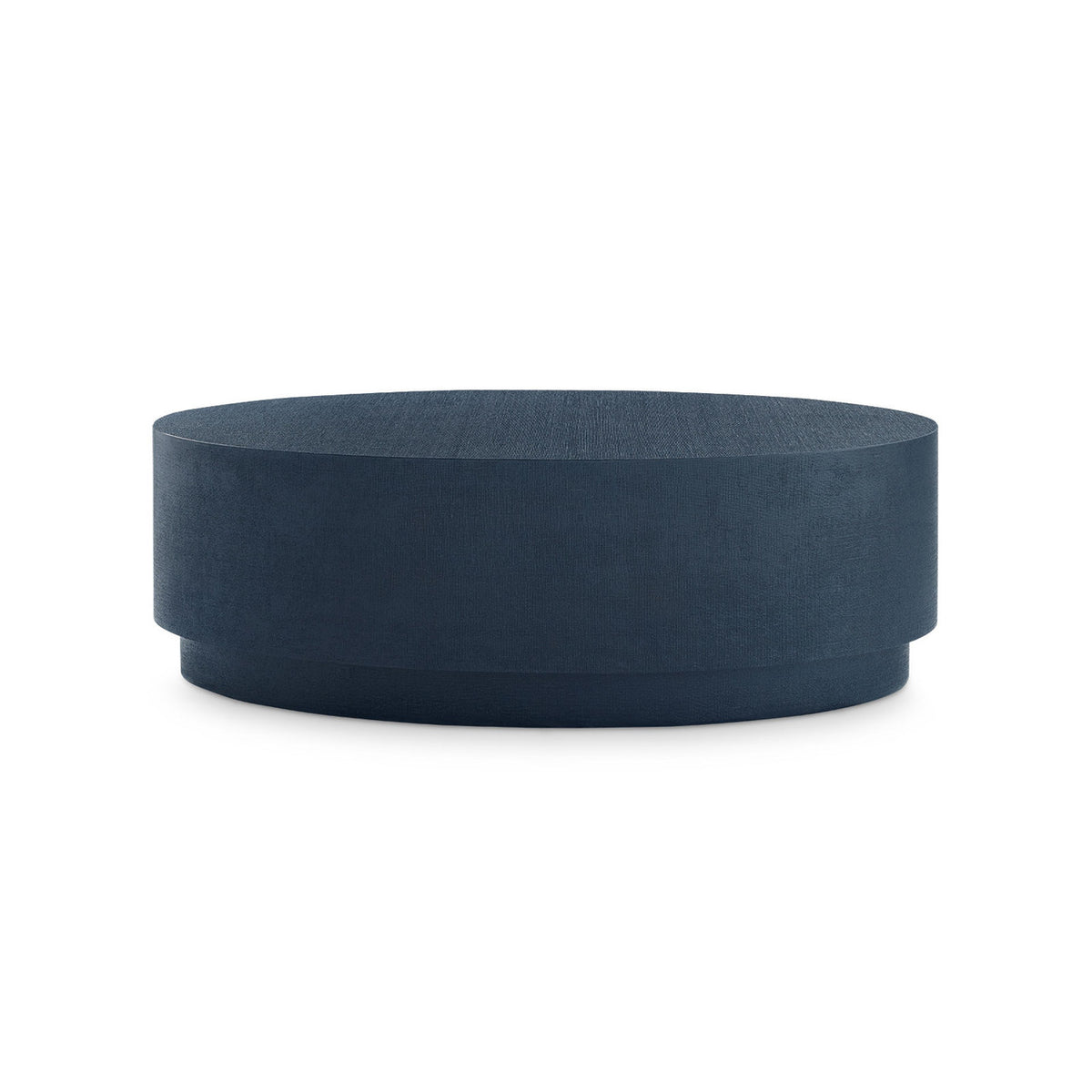 Mila Oval Coffee Table with Glass Top/Blue Steel