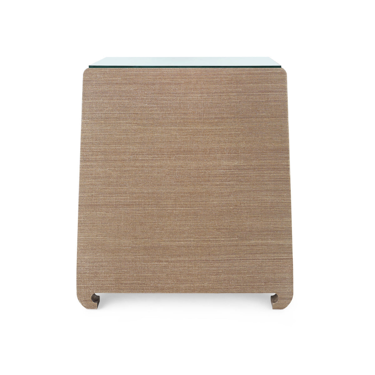 Ming 2-Drawer Side Table with Glass Top