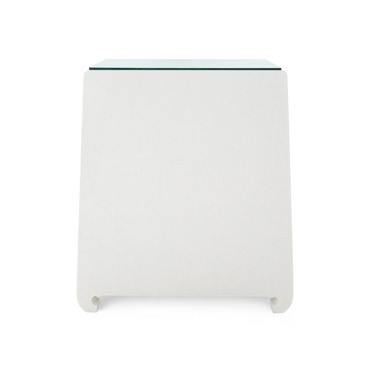 Ming 2-Drawer Side Table with Glass Top