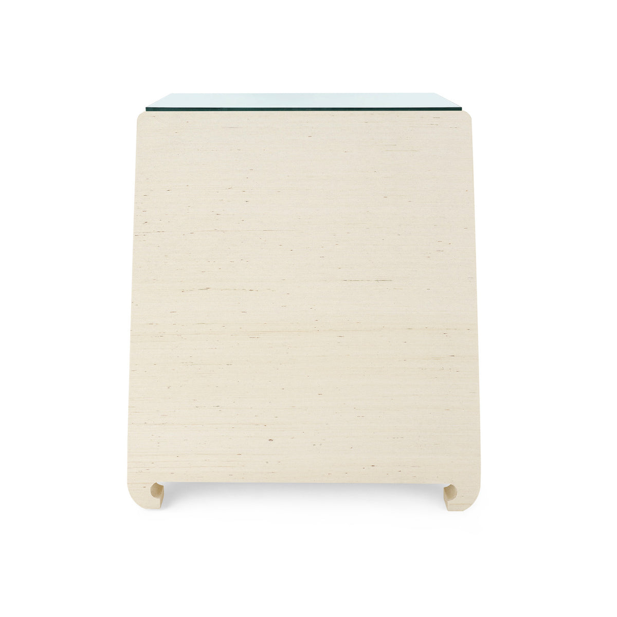 Ming 2-Drawer Side Table with Glass Top