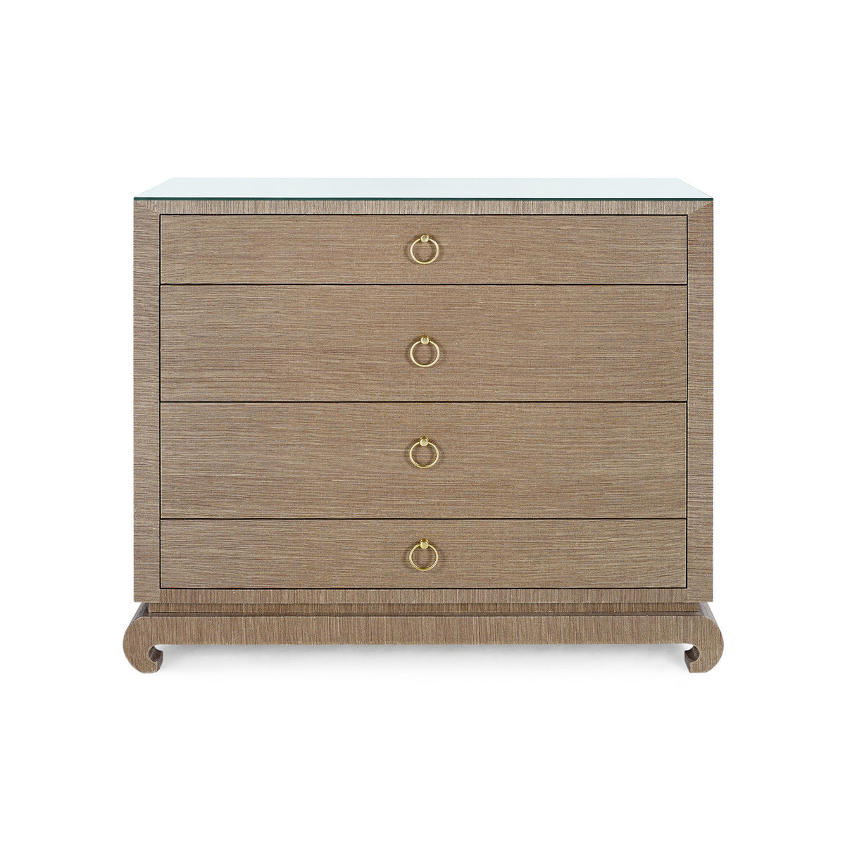 Ming Large 4-Drawer with Glass Top