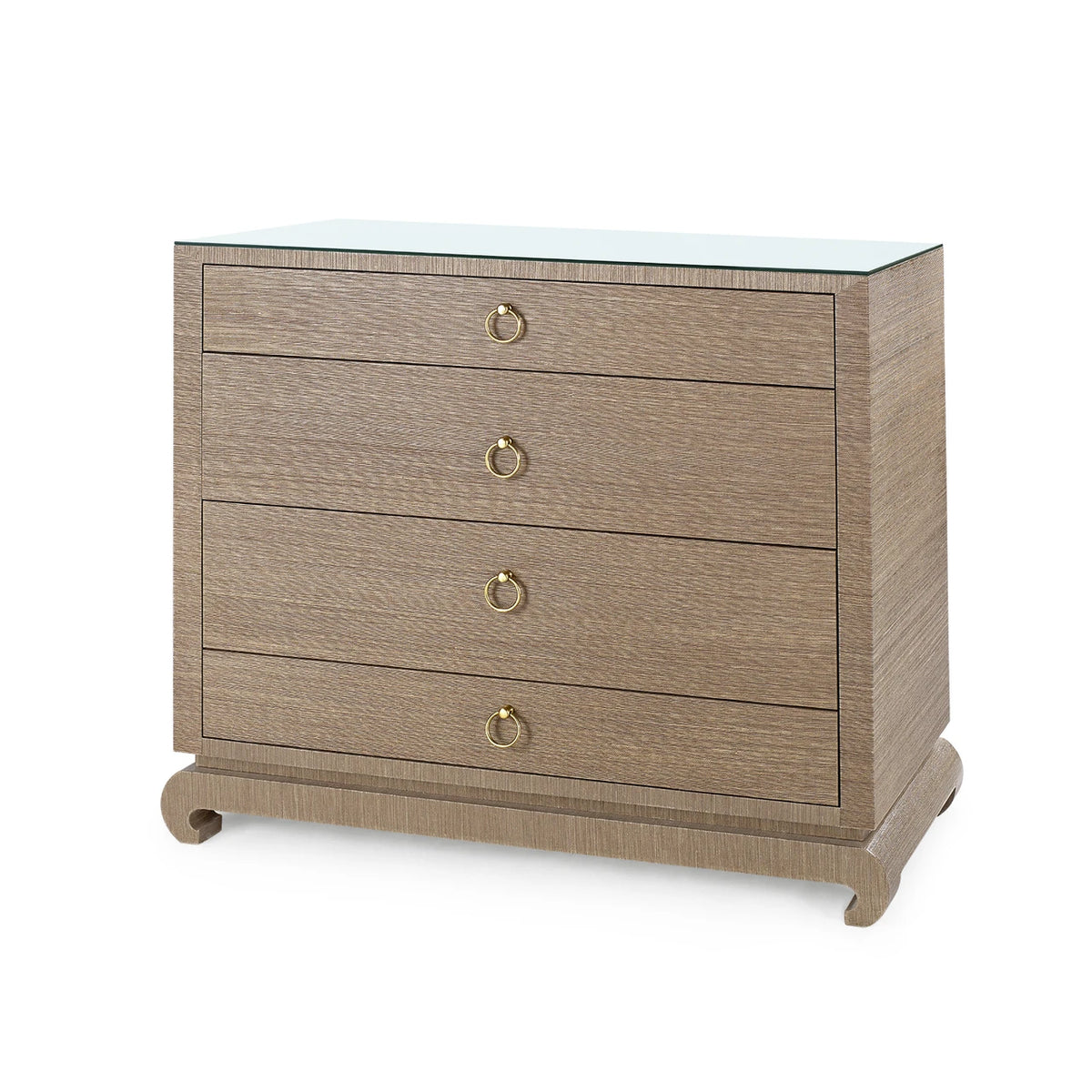Ming Large 4-Drawer with Glass Top