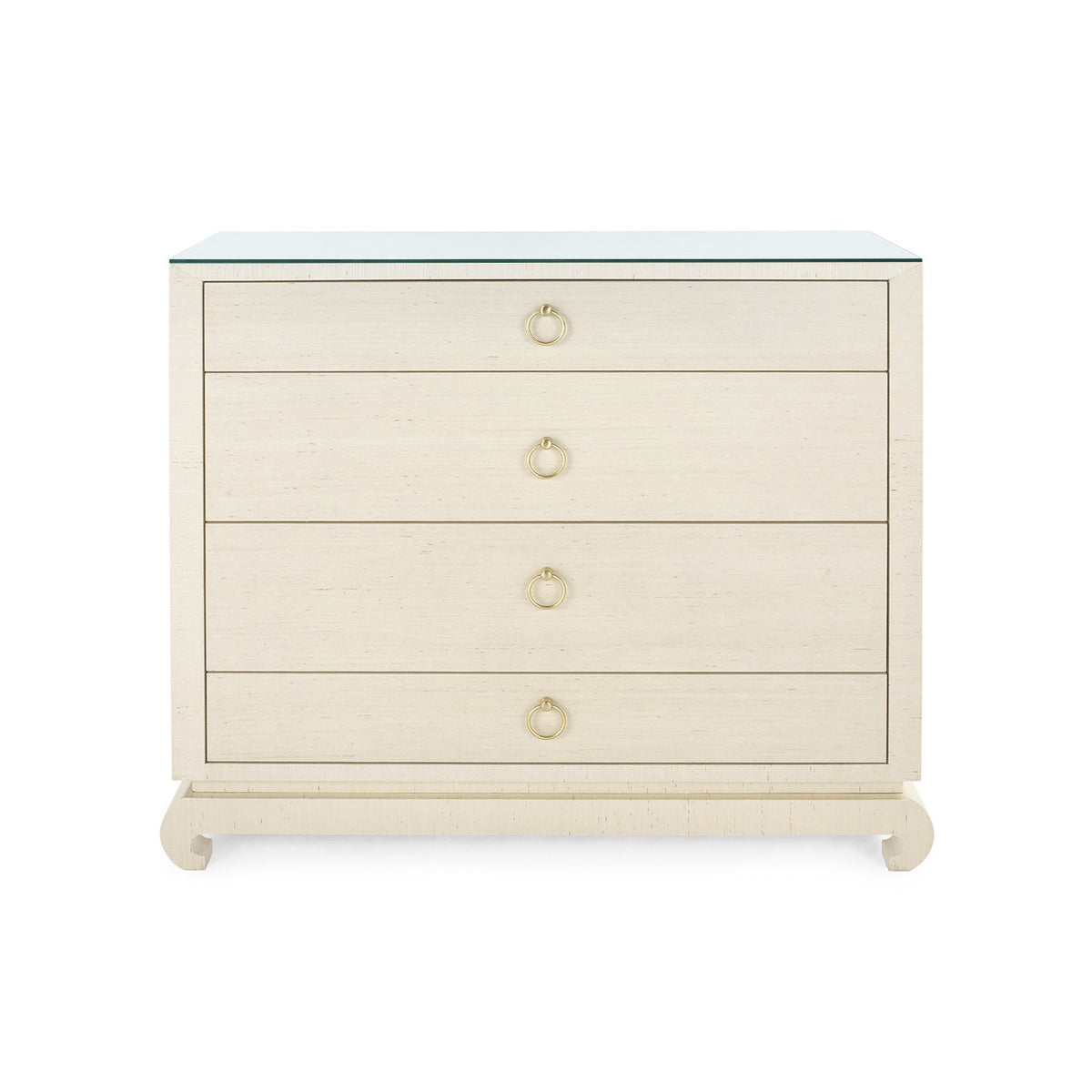 Ming Large 4-Drawer with Glass Top