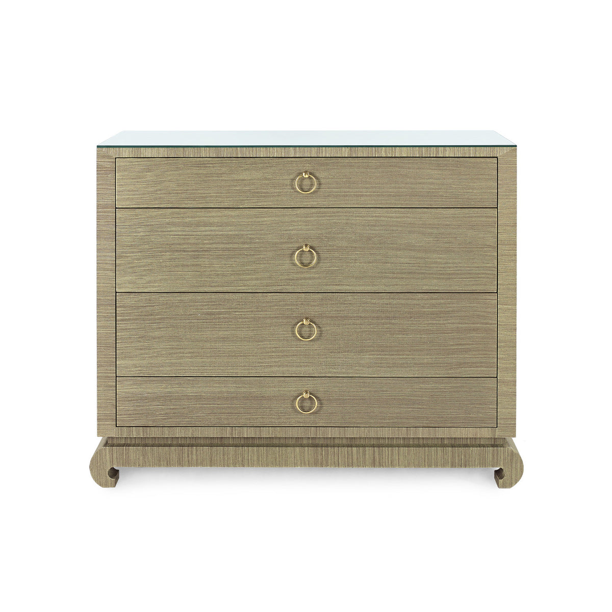 Ming Large 4-Drawer with Glass Top
