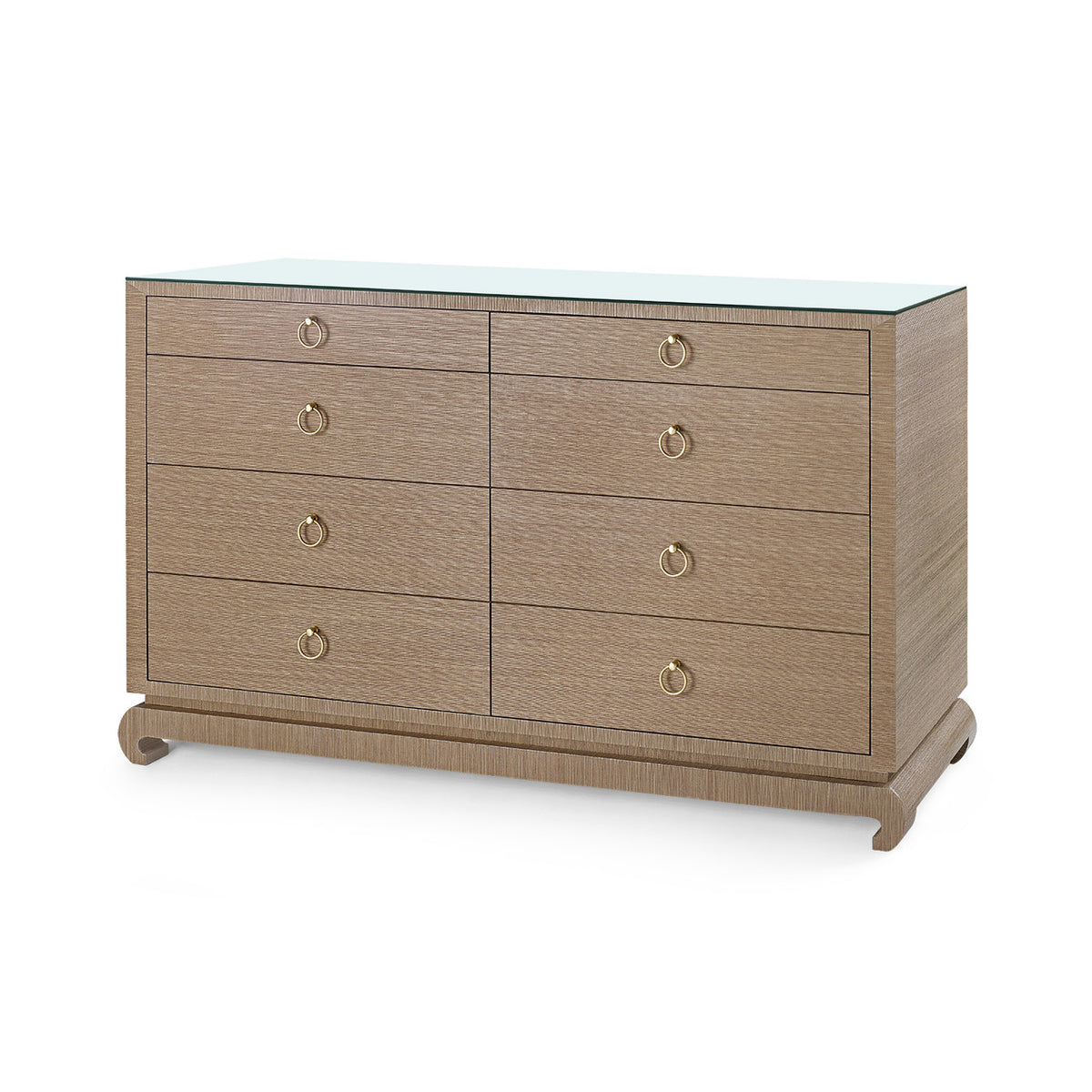 Ming Extra Large 8-Drawer with Glass Top
