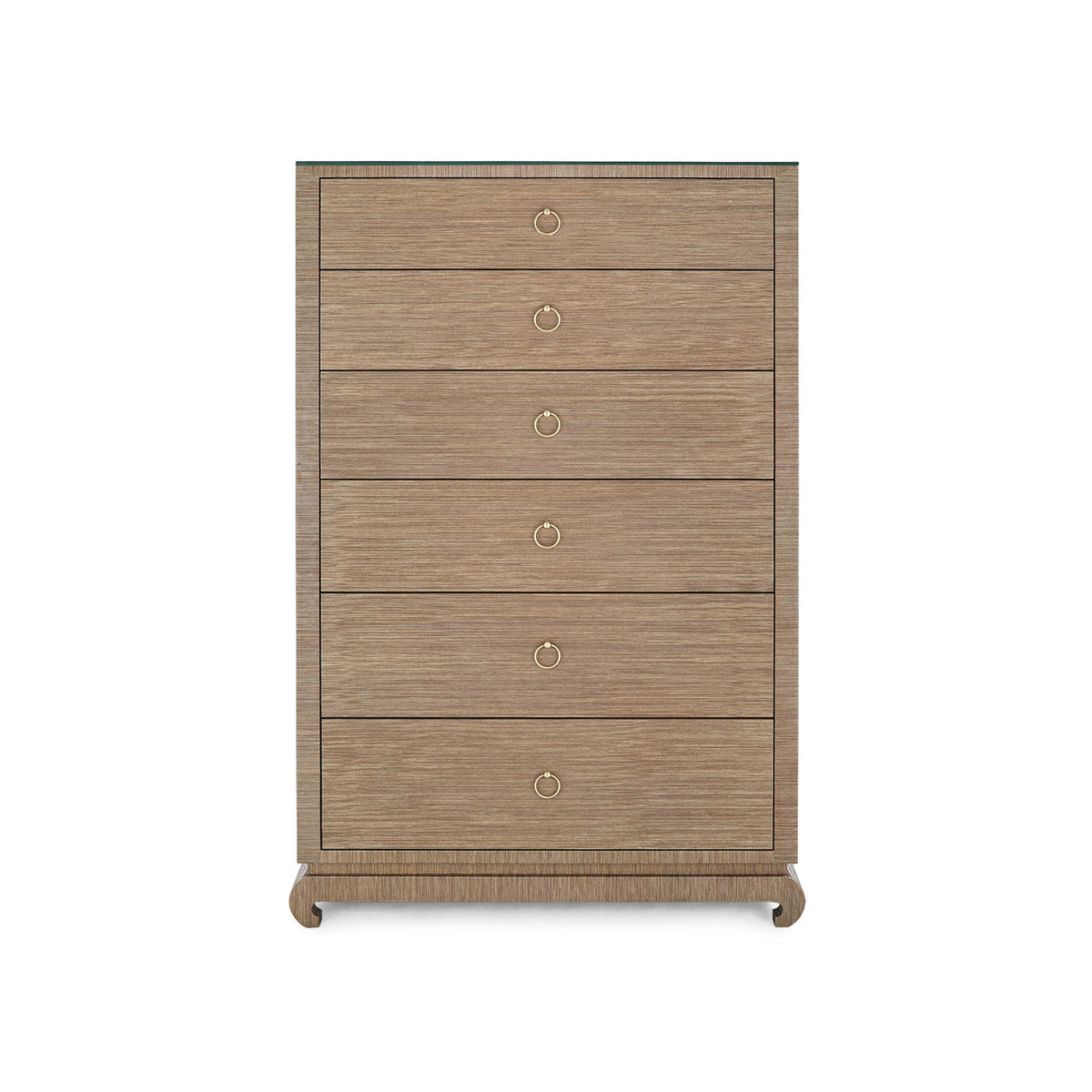 Ming Tall 6-Drawer with Glass Top