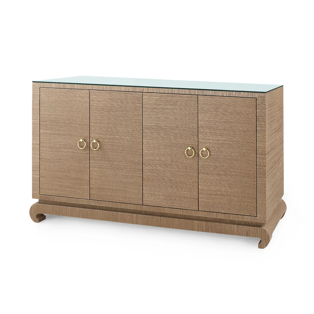 Meredith 4-Door Cabinet with Glass Top