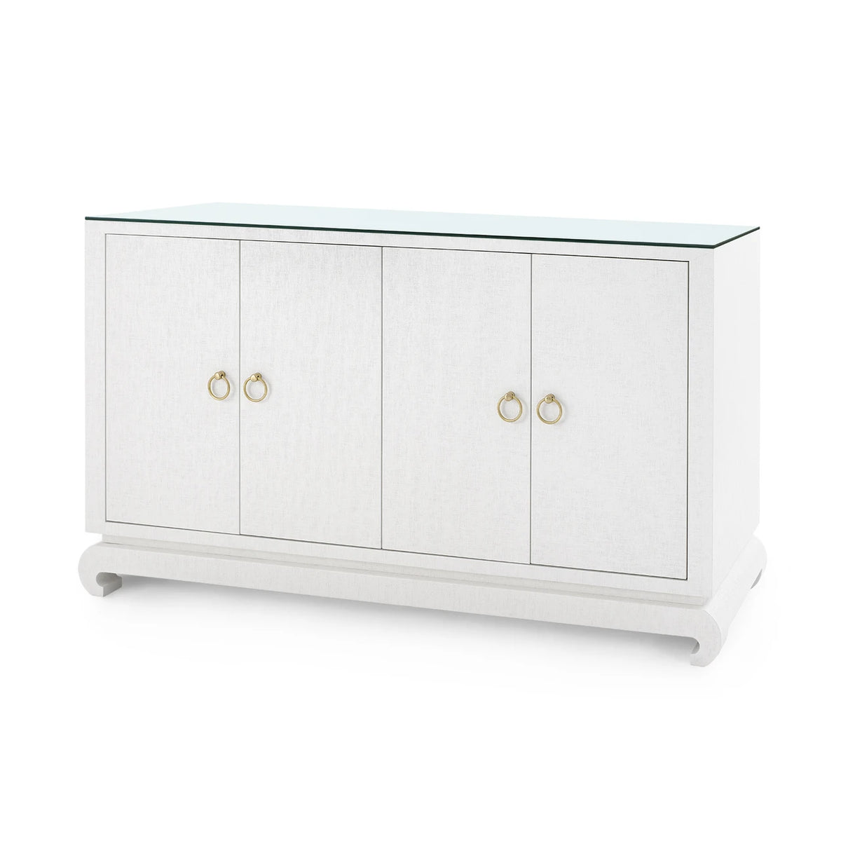 Meredith 4-Door Cabinet with Glass Top