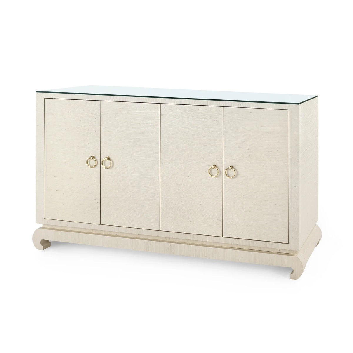 Meredith 4-Door Cabinet with Glass Top