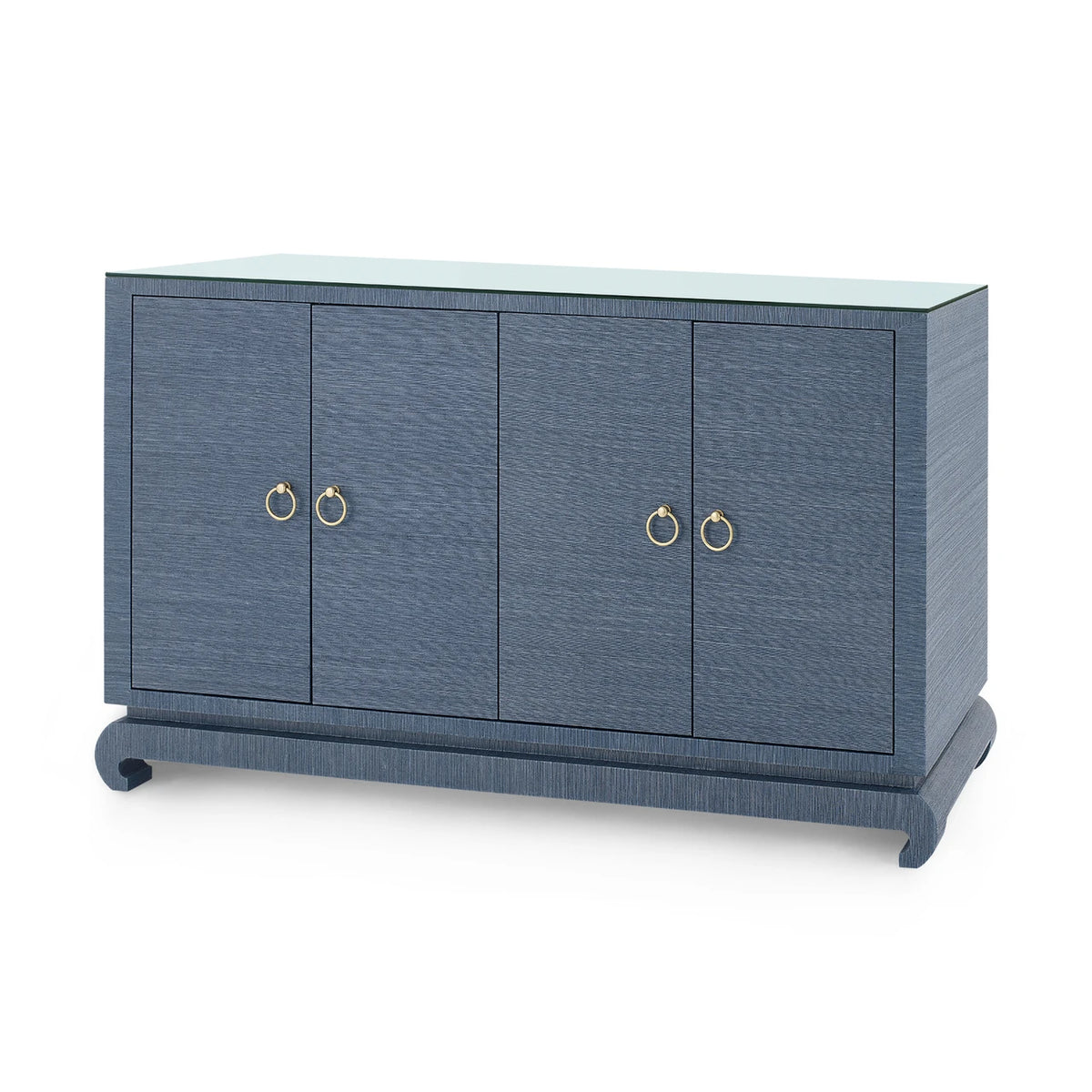 Meredith 4-Door Cabinet with Glass Top