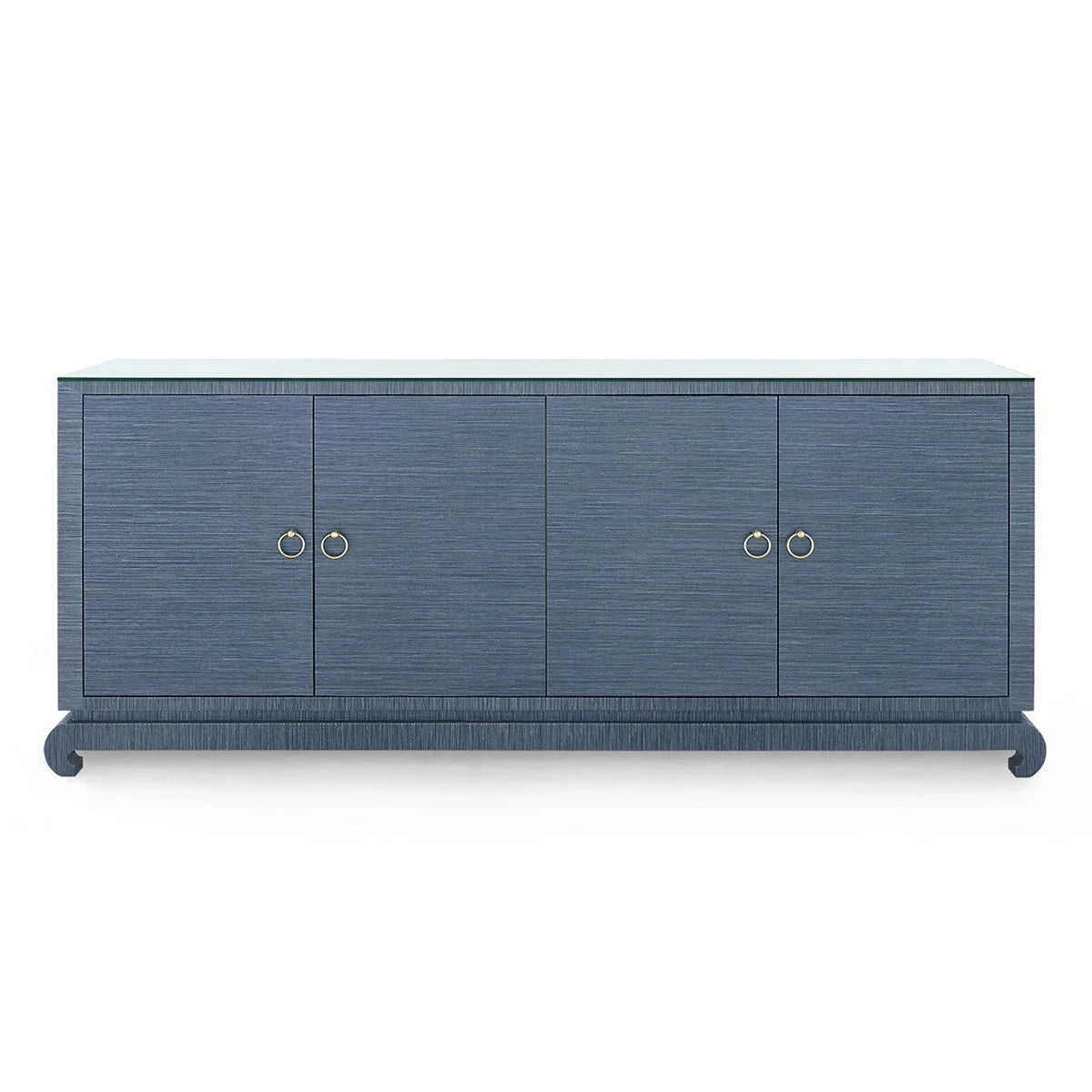 Meredith Extra Large 4-Door Cabinet with Glass Top