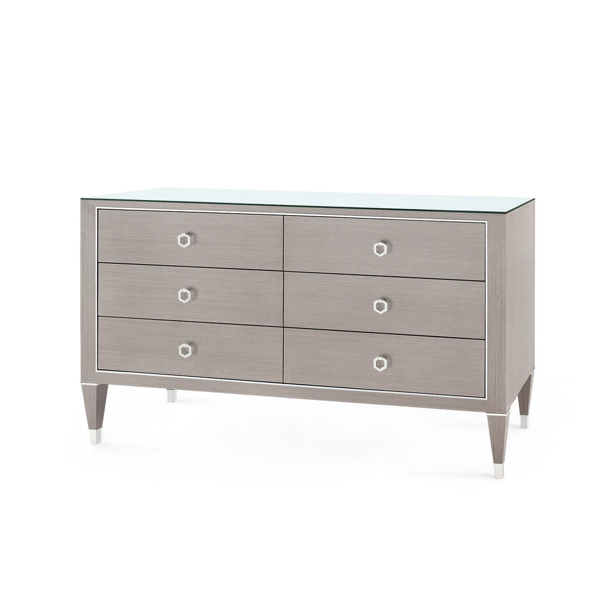 Morris Extra Large 6-Drawer with Glass Top
