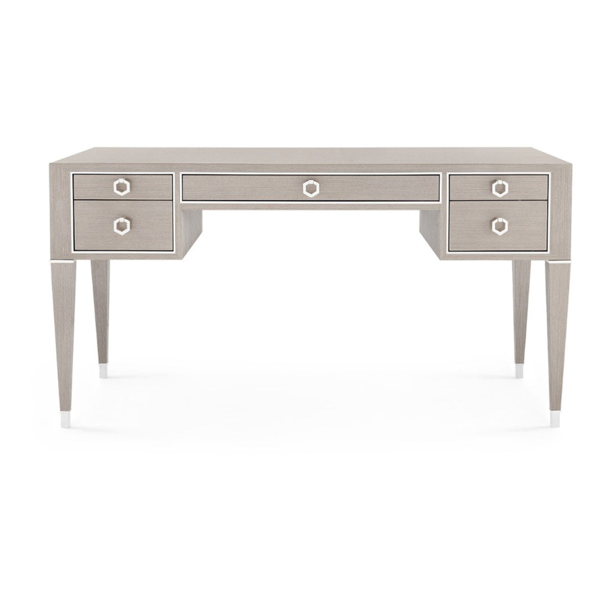 Morris Desk Taupe Gray/Nickel