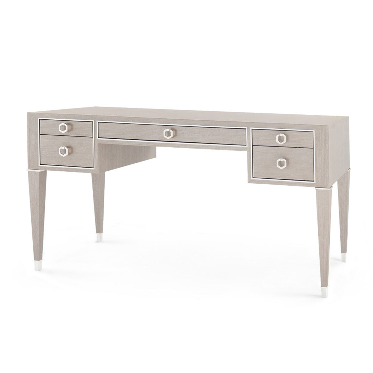 Morris Desk Taupe Gray/Nickel