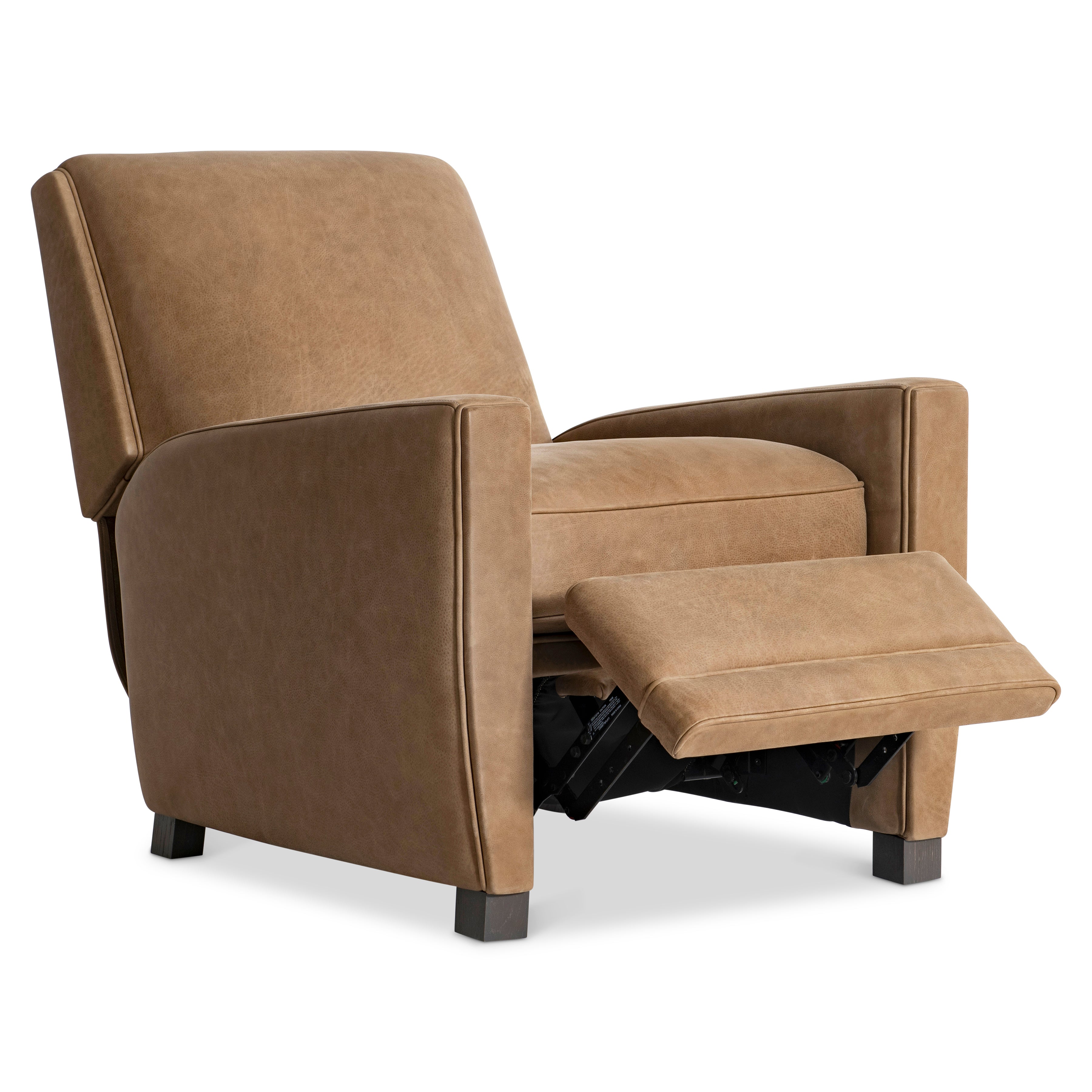 Bastille Tan Leather Recliner by Bernhardt