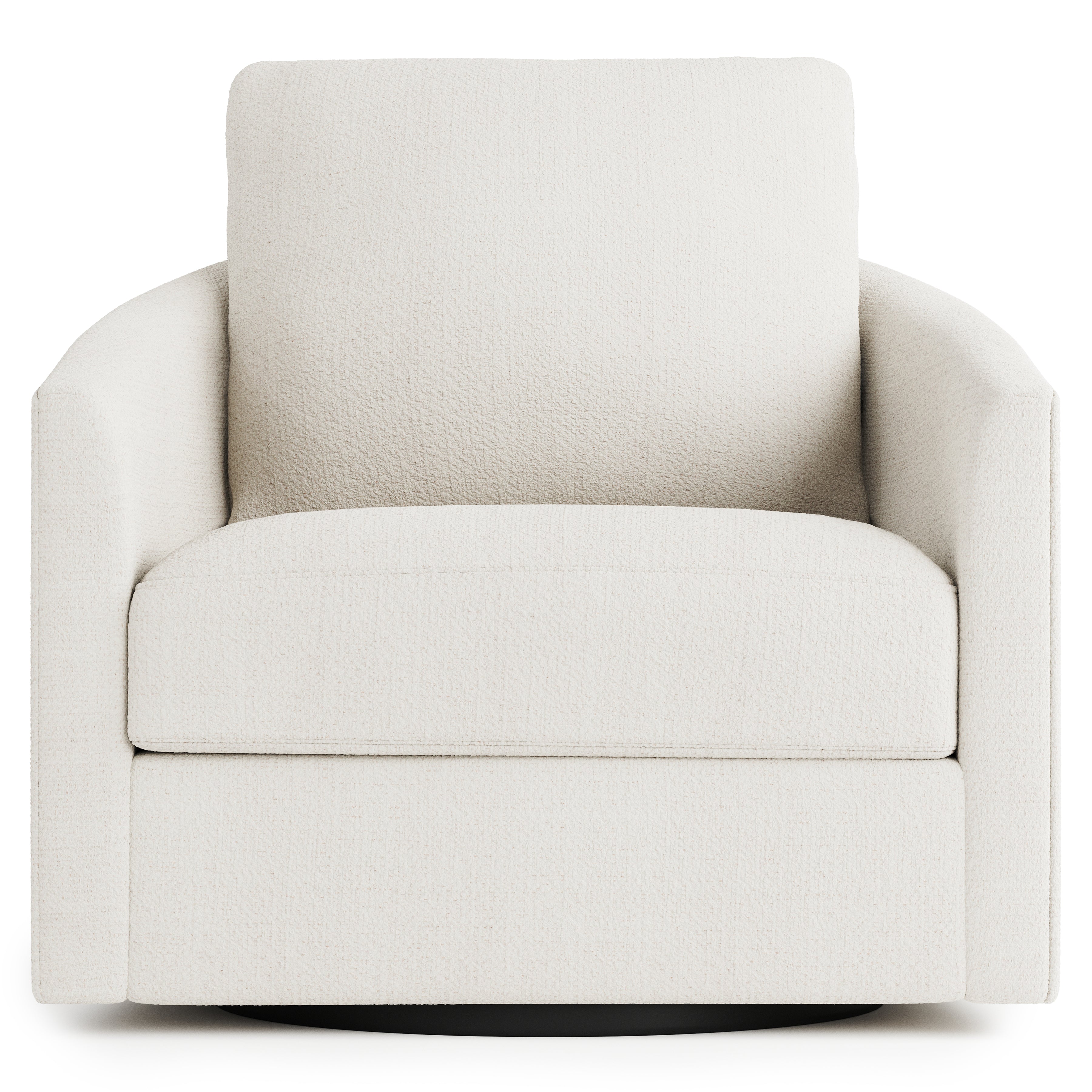 Astoria White Fabric Swivel Chair by Bernhardt
