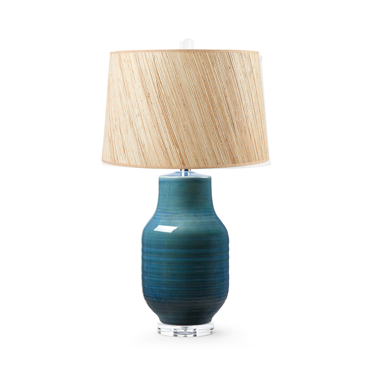 Positano Lamp with Shade 17-inch Papyrus with Nickel