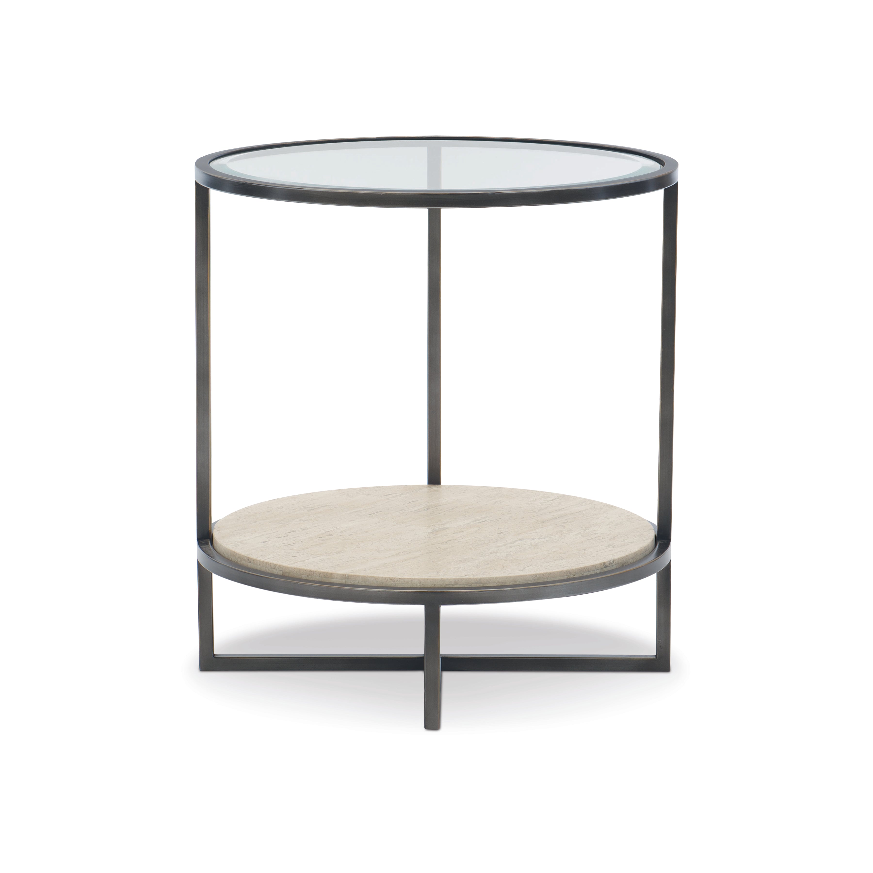 Harlow Metal Round Chairside Table by Bernhardt