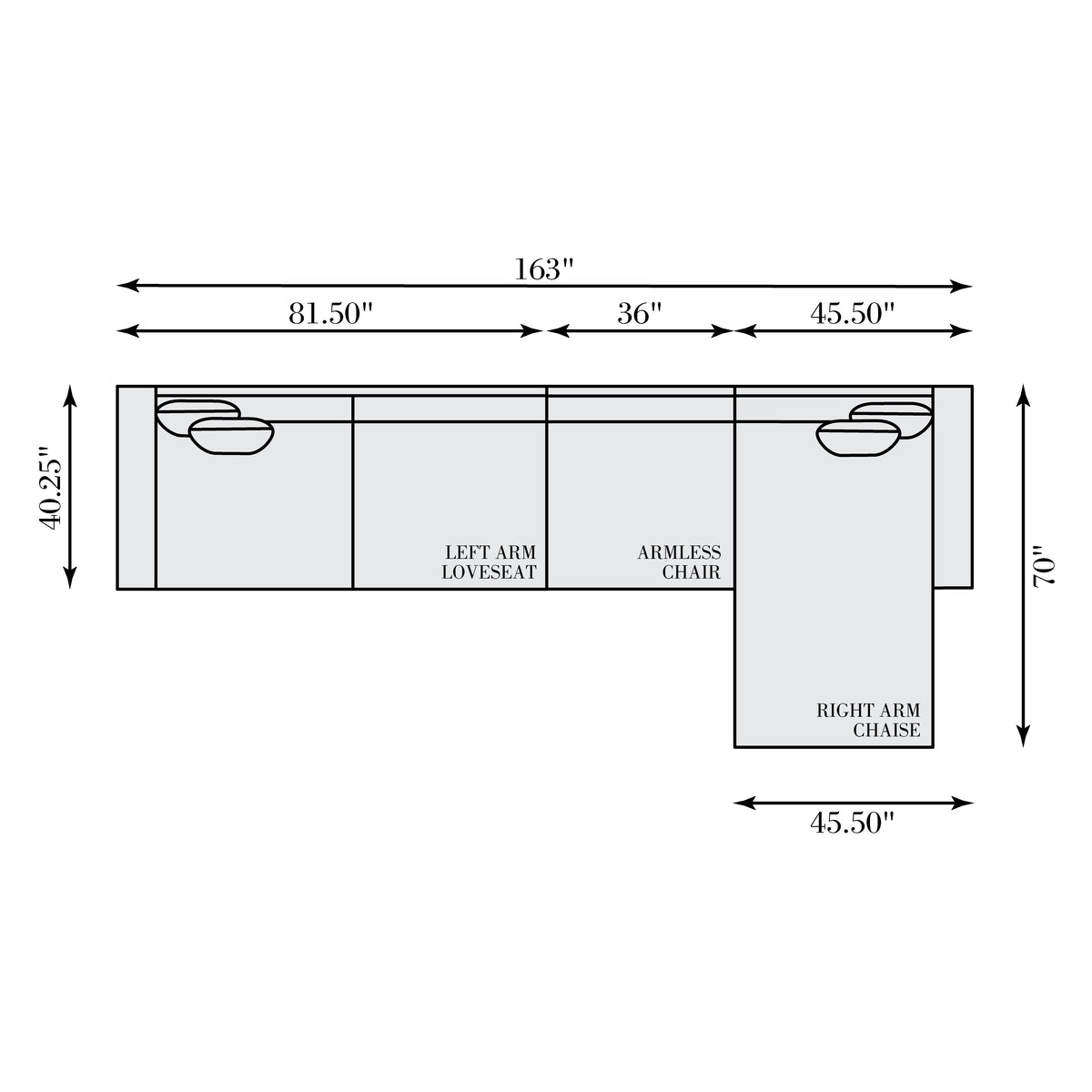Nest 3pc Right Facing Fabric Sectional by Bernhardt