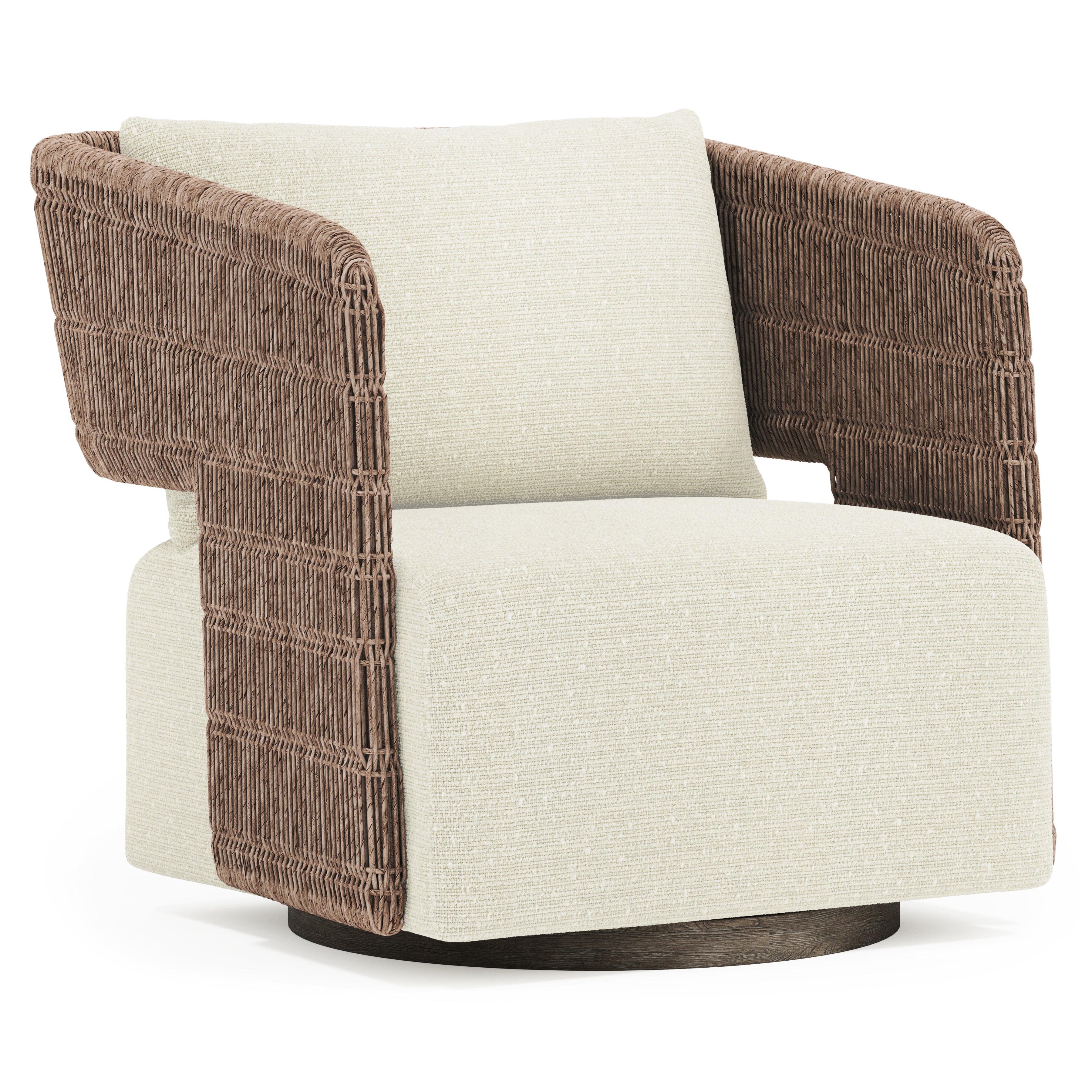 Maldives Cream Outdoor Swivel Chair by Bernhardt