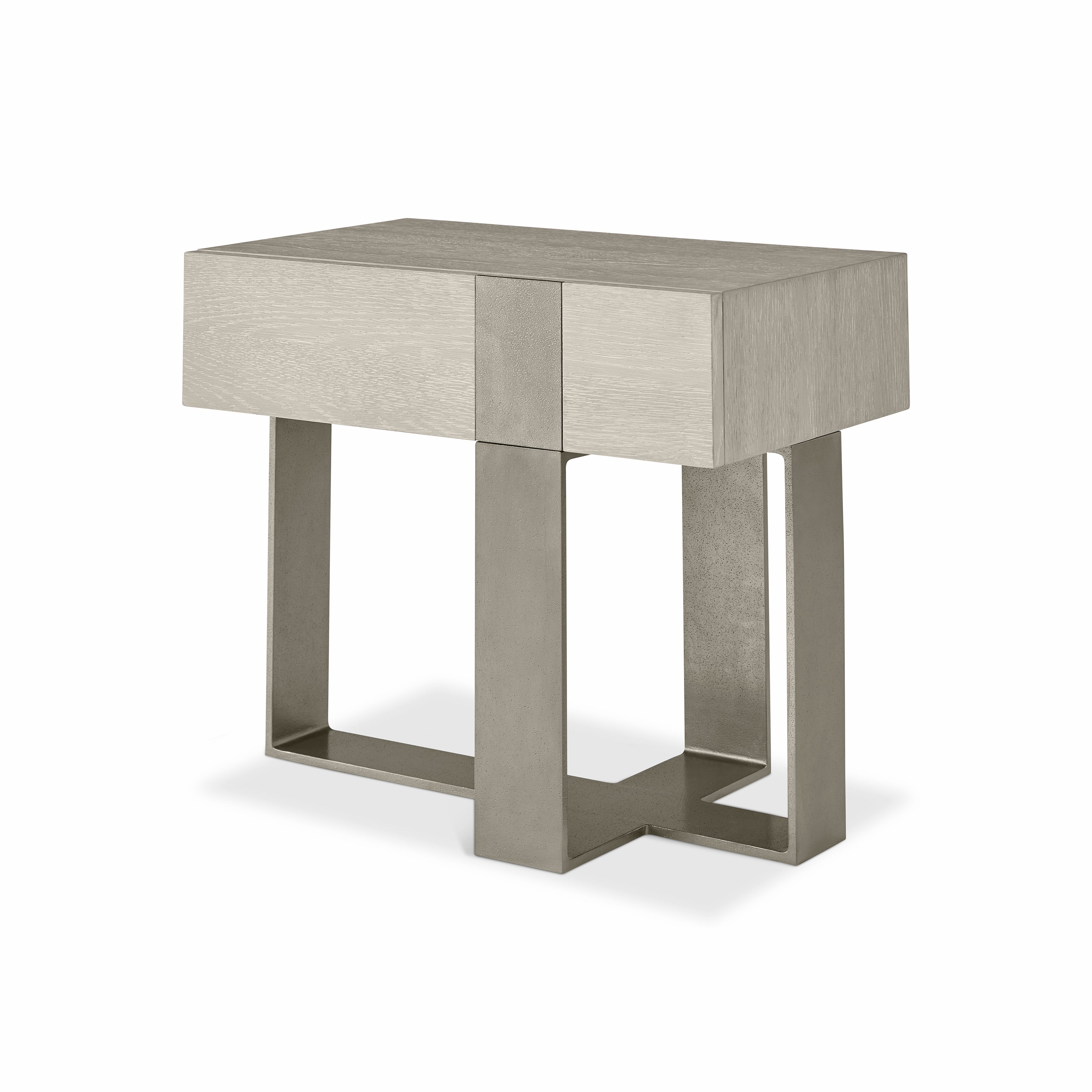 Tempo Metal Base Nightstand by Bernhardt