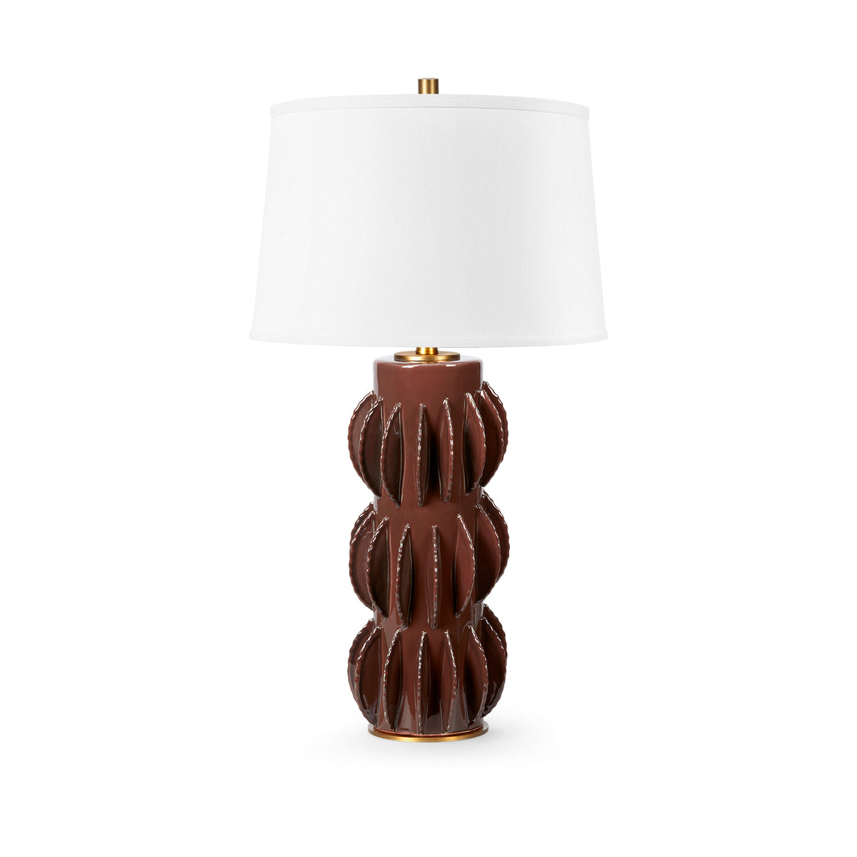 Saguaro Lamp with Shade 17-inch White Linen with Gold
