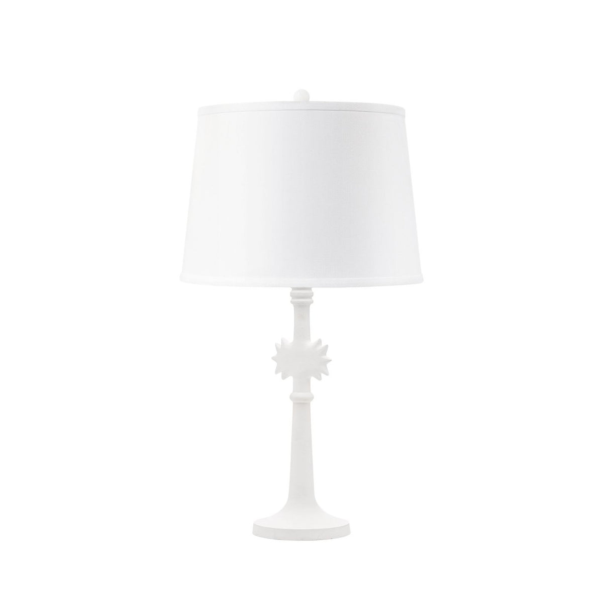 Sol Lamp with Shade 14-inch White Linen with Nickel