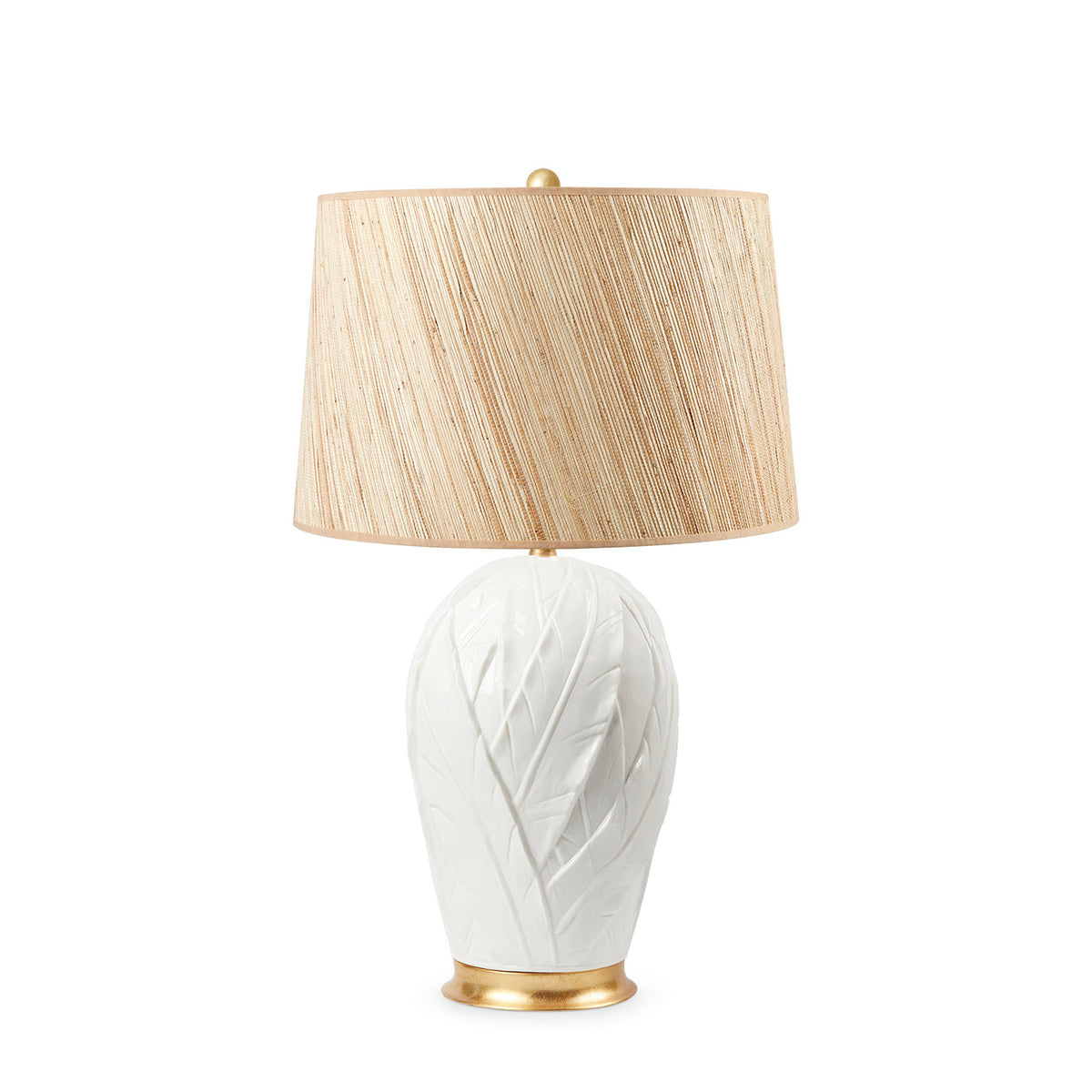 Tobacco Leaf Lamp with Shade 17-inch Papyrus with Gold