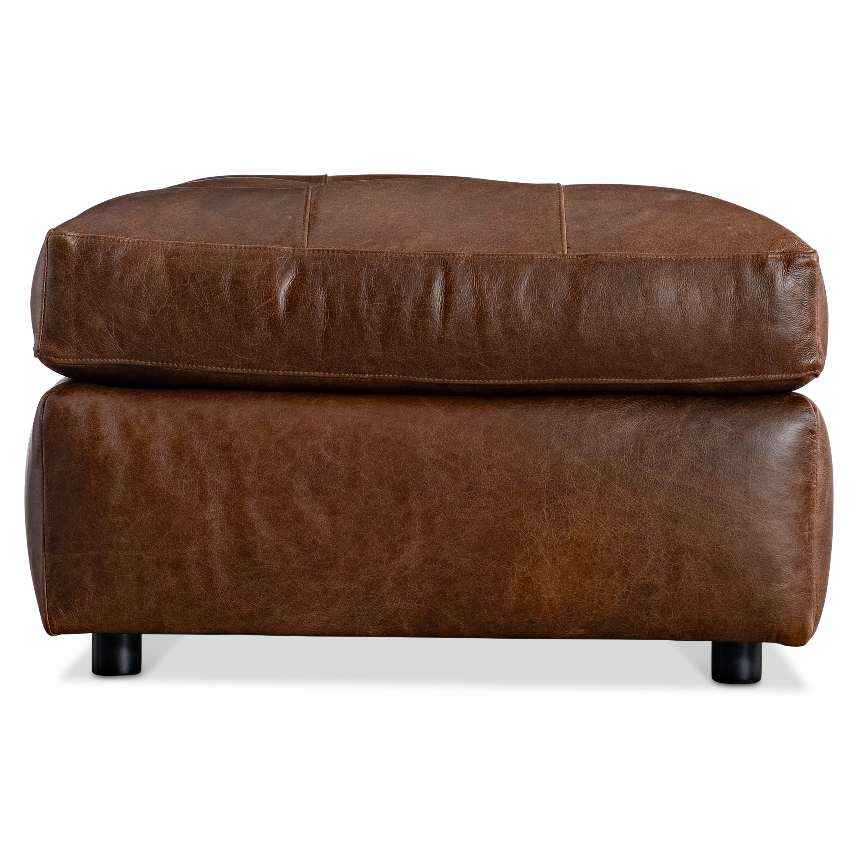 Nest Leather Ottoman by Bernhardt