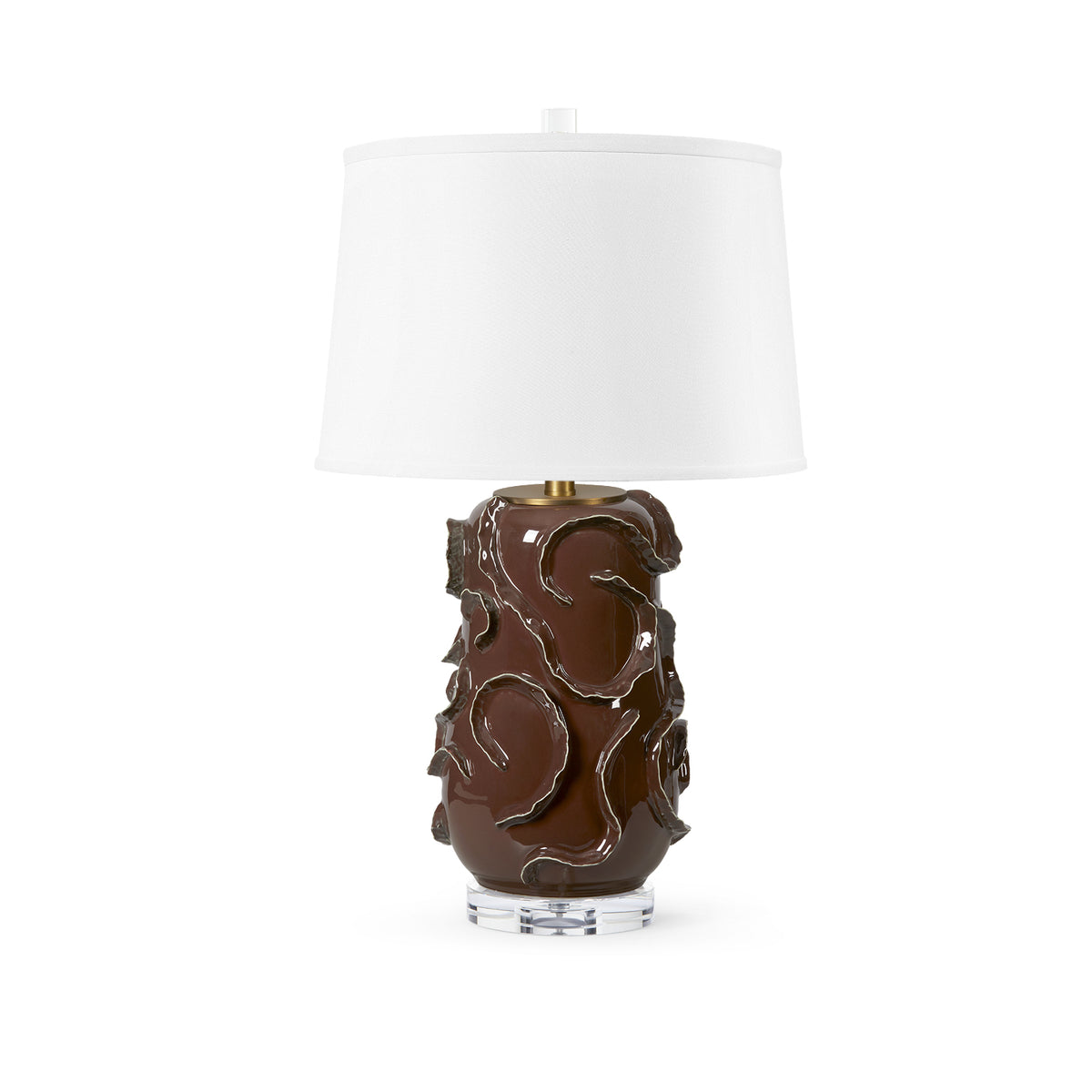 Vinework Lamp with Shade 17-inch White Linen with Gold
