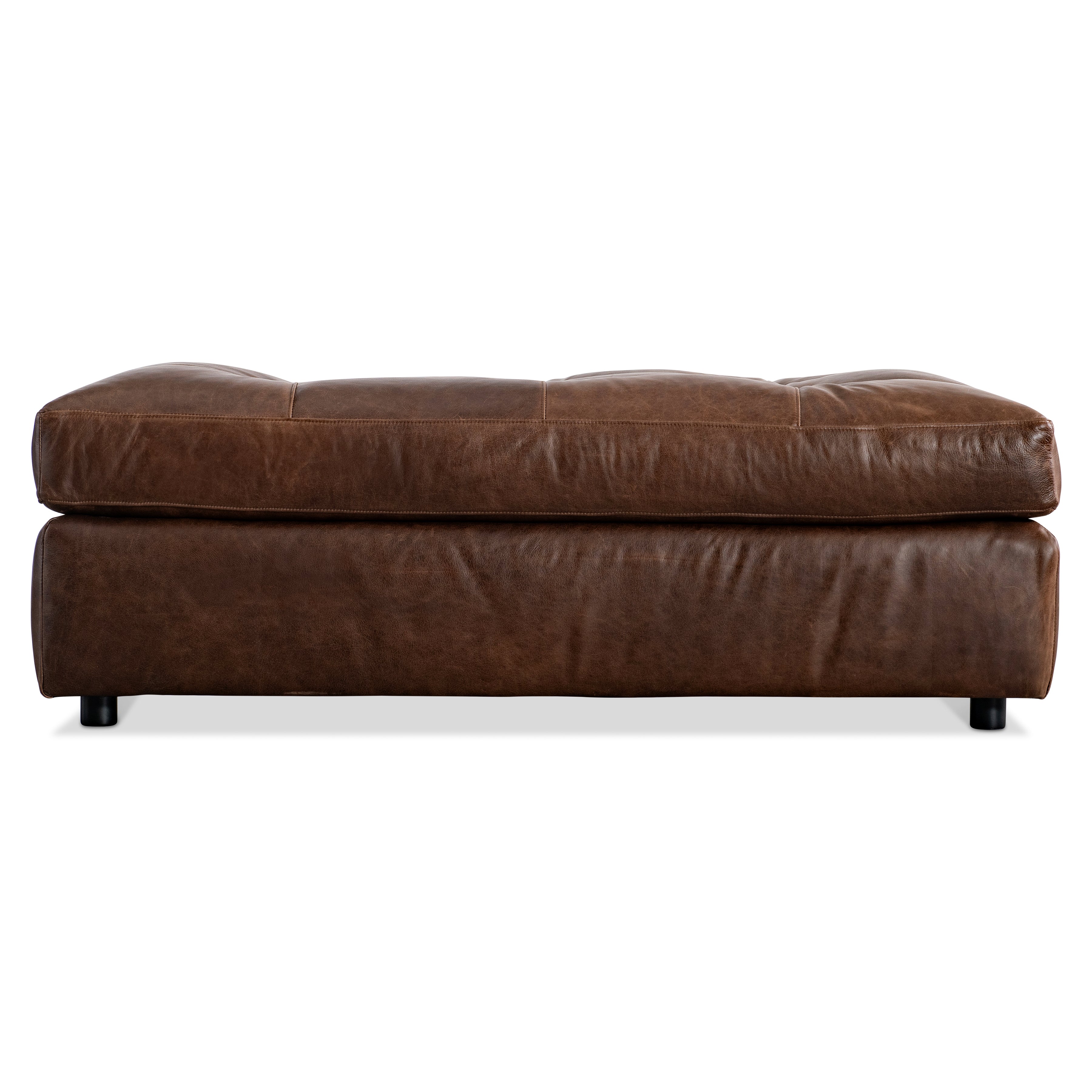 Nest Leather Ottoman by Bernhardt