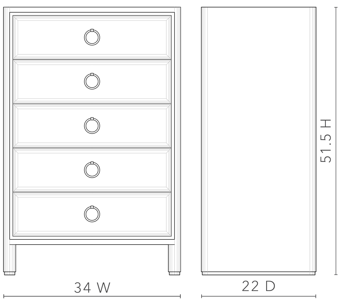 Wesley Tall 5-Drawer