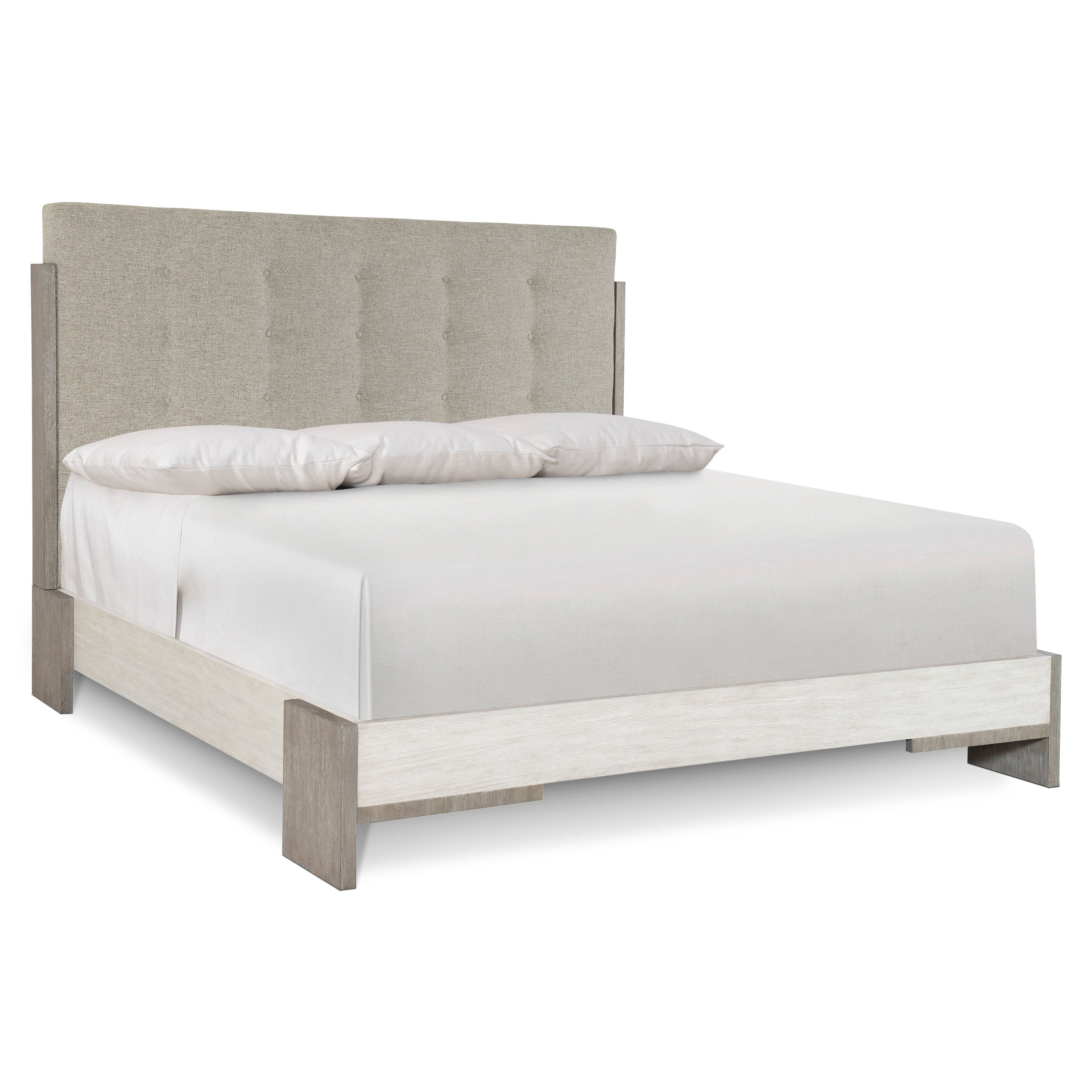 Foundations Upholstered Button Tufted Panel Bed by Bernhardt
