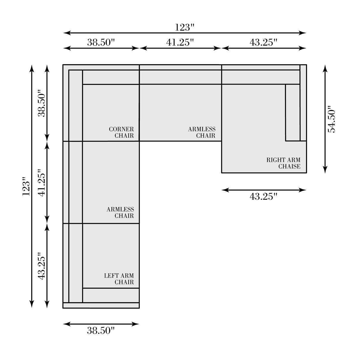 Parker 5-Piece Right Facing Fabric Sectional by Bernhardt